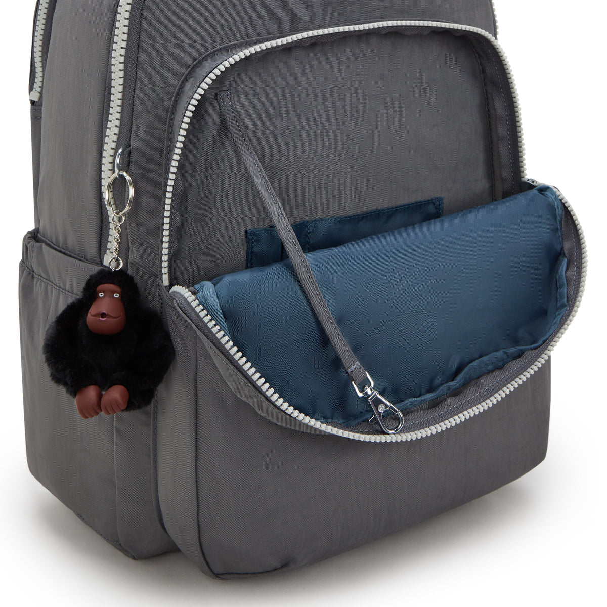 Kipling Seoul Lap Back to Grey Large backpack with laptop compartment I4275-1DX