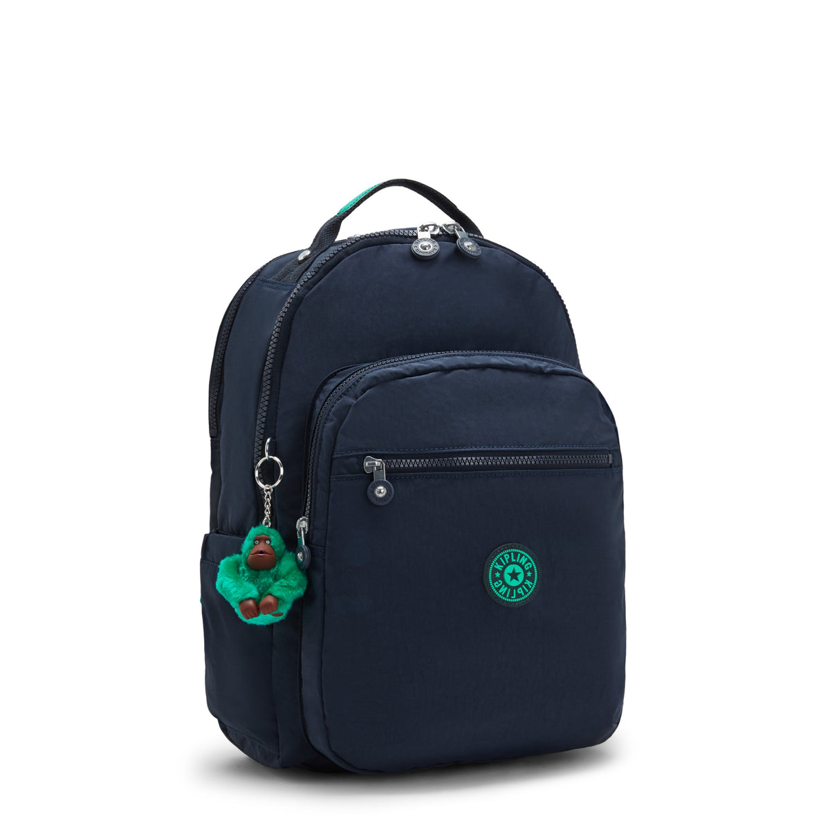 KIPLING-Seoul Lap-Large backpack (with laptop compartment)-Blue Green Bl-I4275-CD7