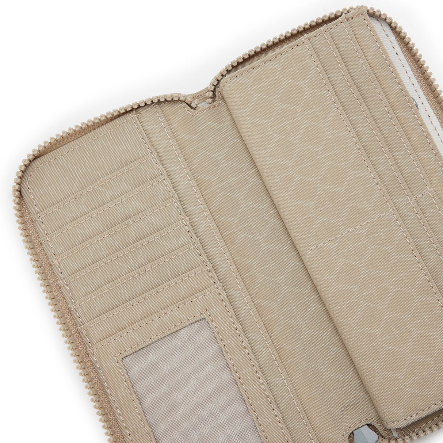 Kipling Money World Signature Beige Embossed Large Wallet I4464-96A