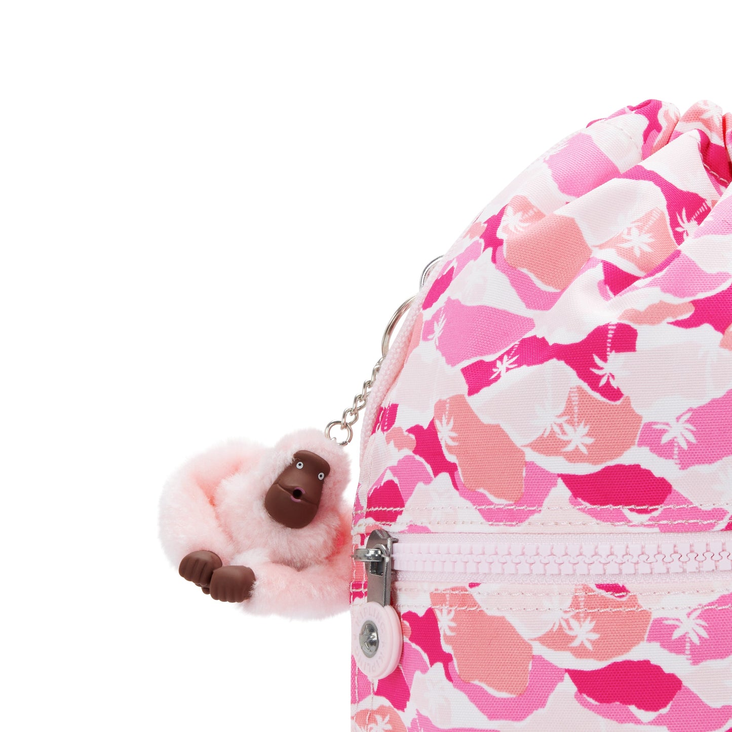 Kipling Supertaboo Pink Palm Medium backpack with drawstring I5637-1BV