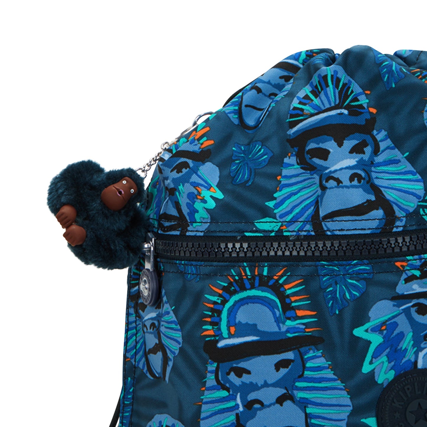 Kipling Supertaboo Blue Monkey Fun Medium Backpack C2I5637-8HJ