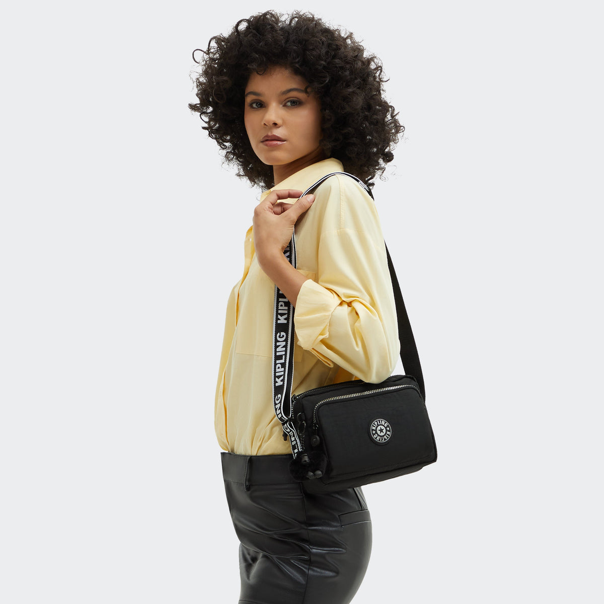 Kipling Abanu M Zip Glorious Silver Medium Crossbody I5986-9SB