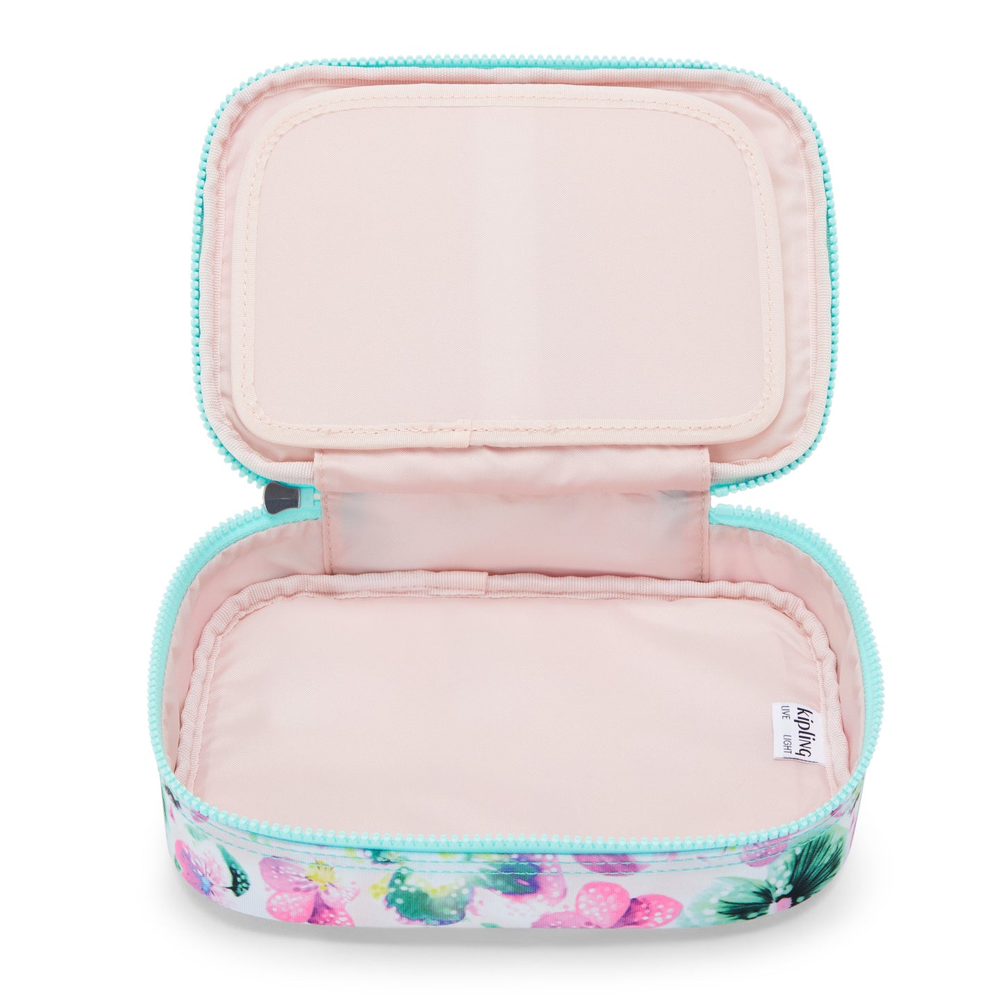 Kipling 100 Pens Aqua Blossom Large Pencase C2I6002-7EC