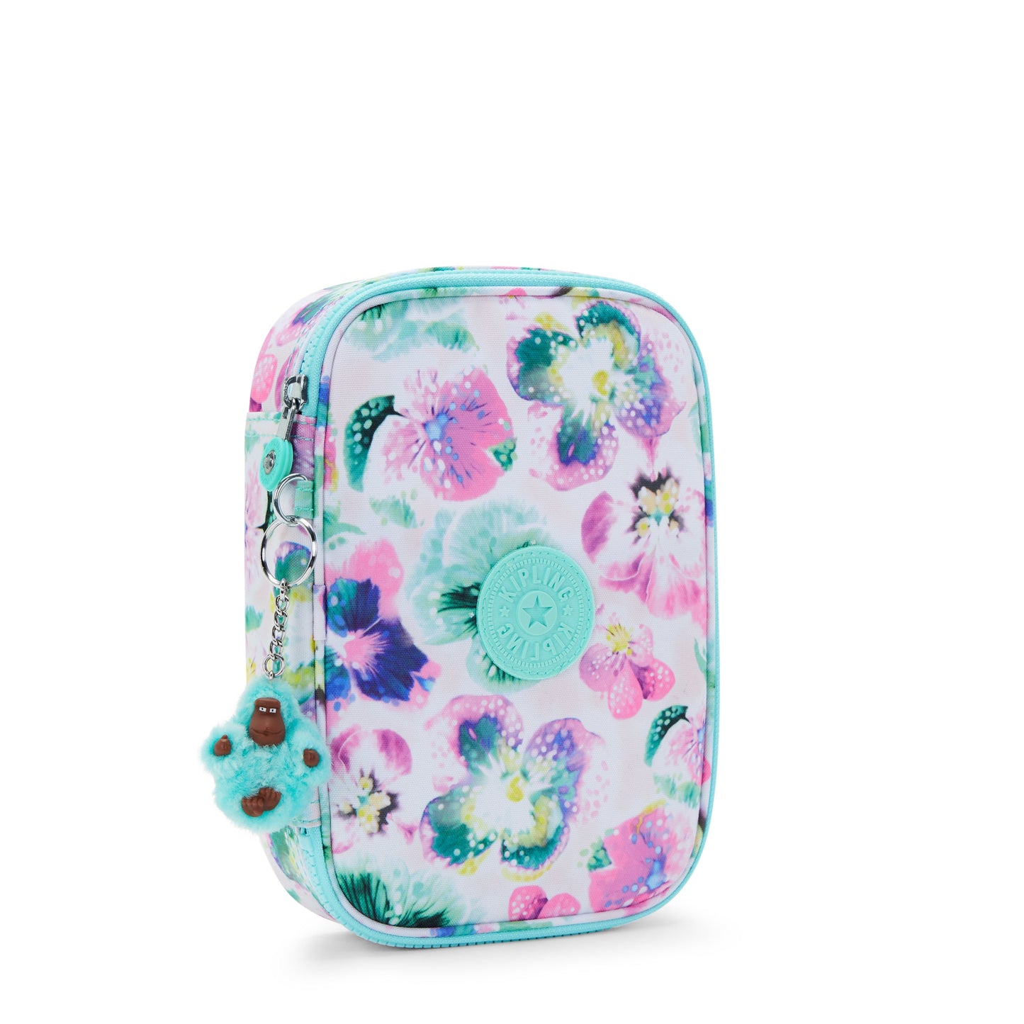 Kipling 100 Pens Aqua Blossom Large Pencase C2I6002-7EC