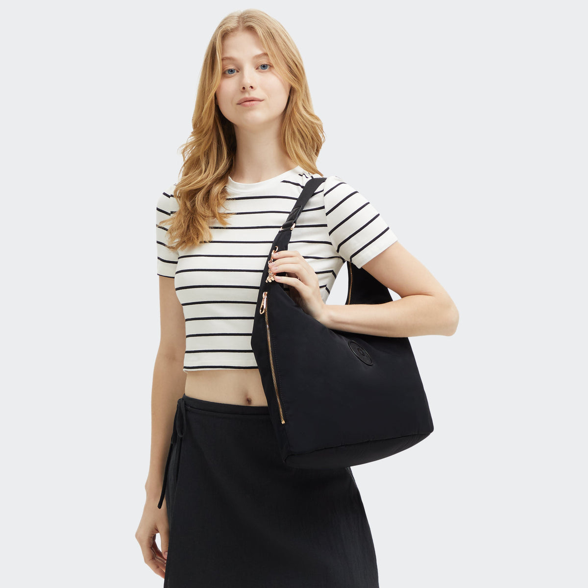 Kipling Eanna Zip Blck Rose Spice Medium ShoulderBag I6031-62Q