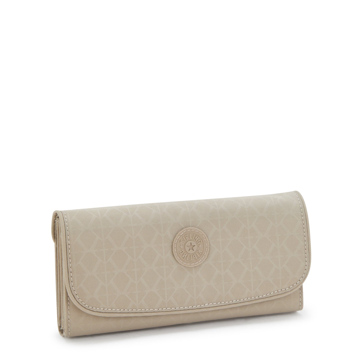 Kipling Money Land Signature Beige Embossed Large Wallet I7015-96A
