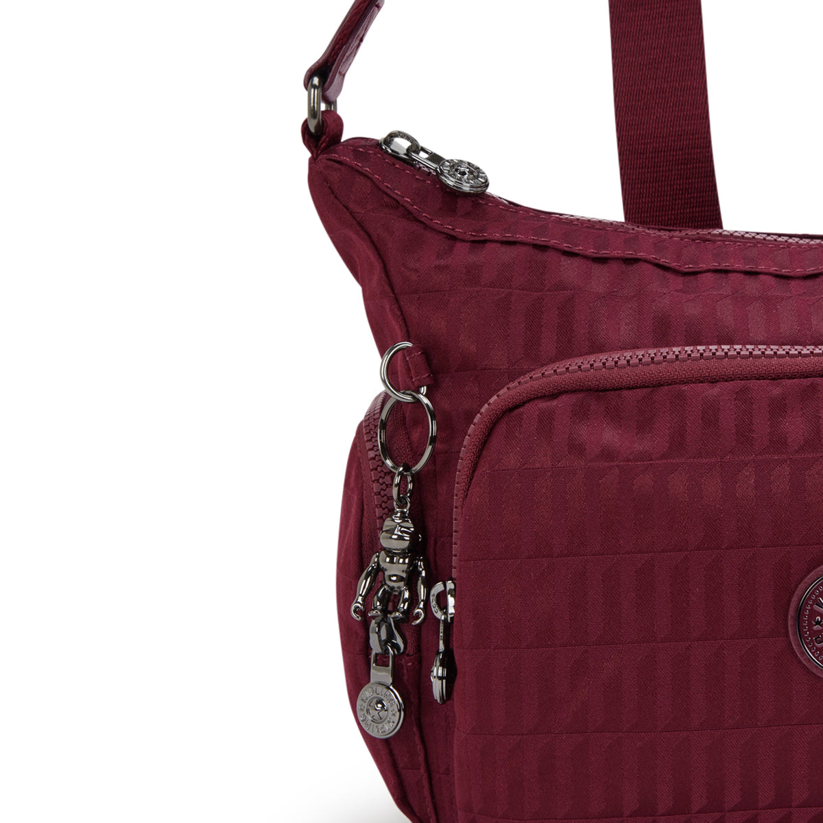 Kipling Gabb S Maroon Tile Jq Medium crossbody I7101-9HX