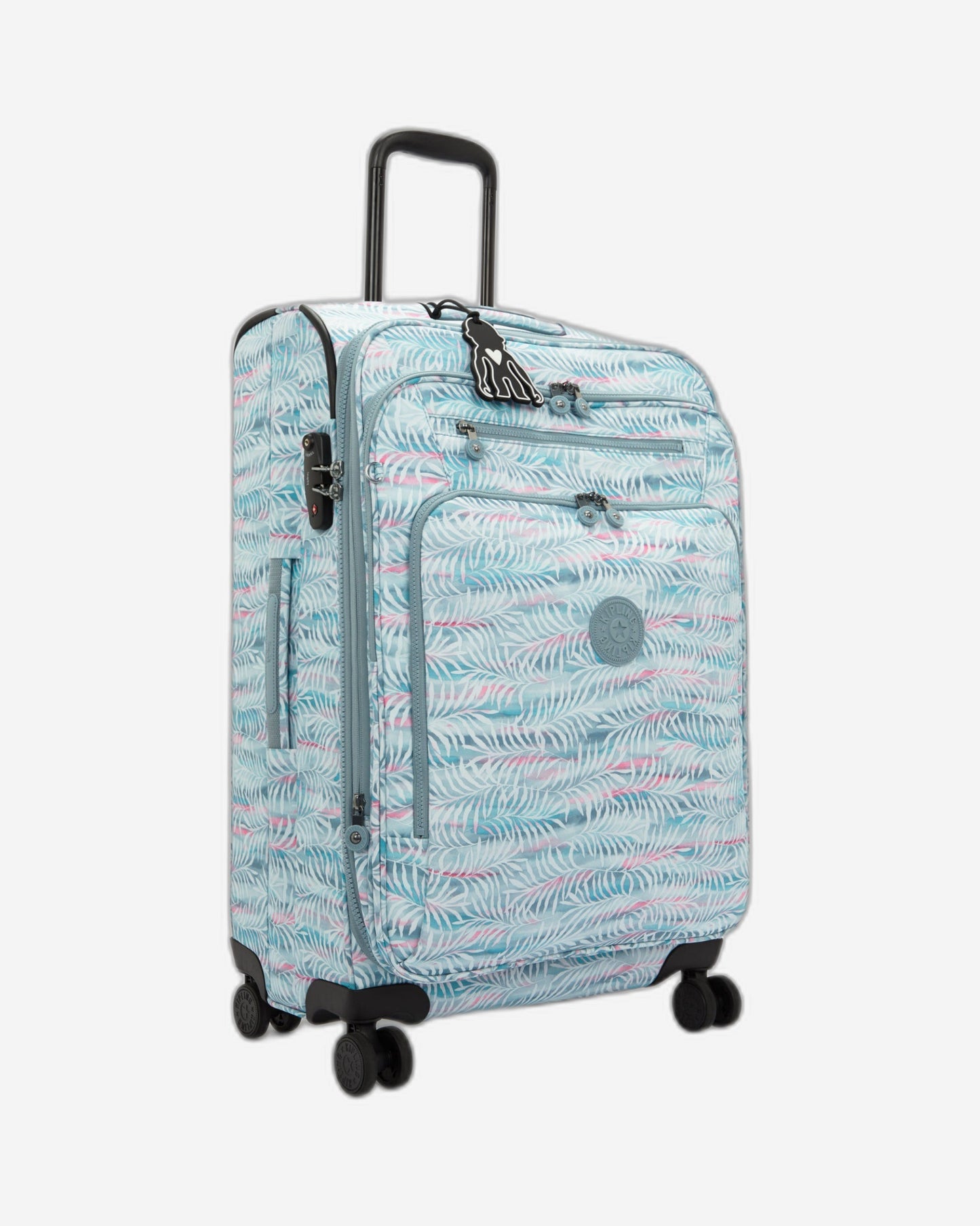 Kipling New Youri Spin M Palmtree Leaves Medium Expandable Wheeled Luggage I7788-3QN
