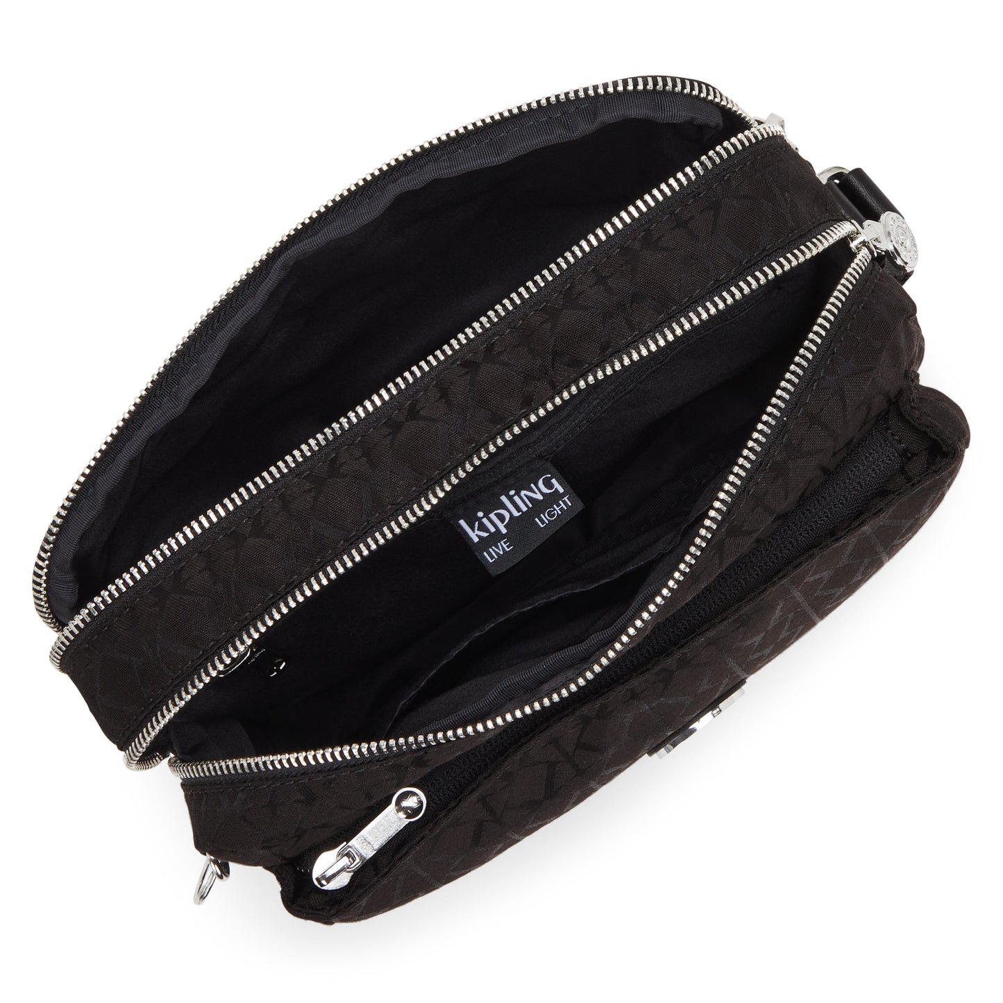KIPLING Abanu M Noir Sign Jq Medium crossbody I8024-4NW