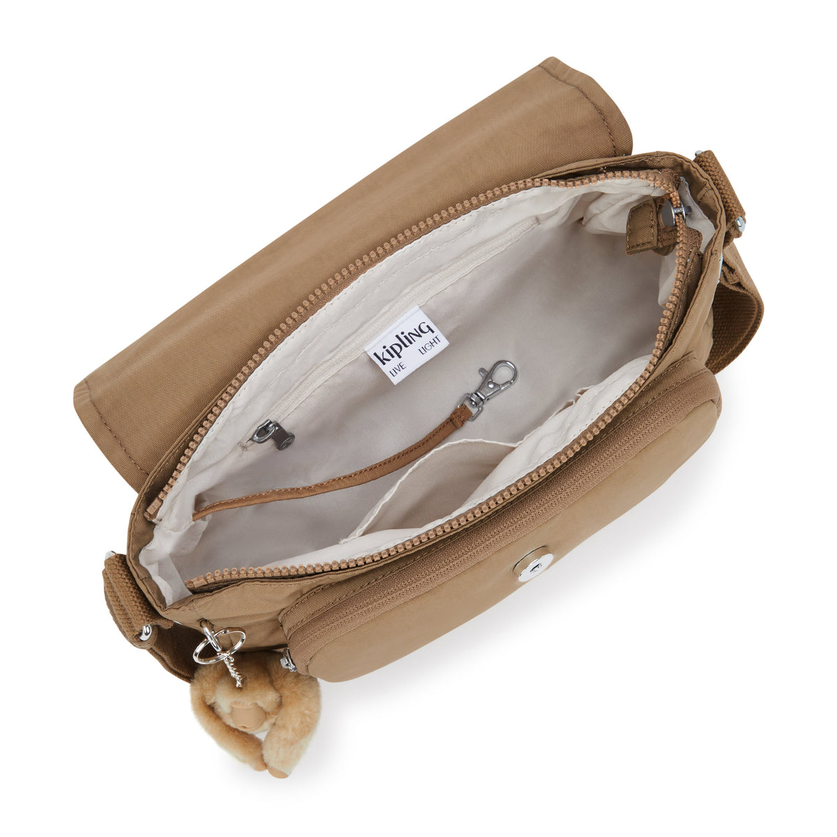 Kipling Dalma Early Tan Medium crossbody (with expandable zip) I8123-7CN