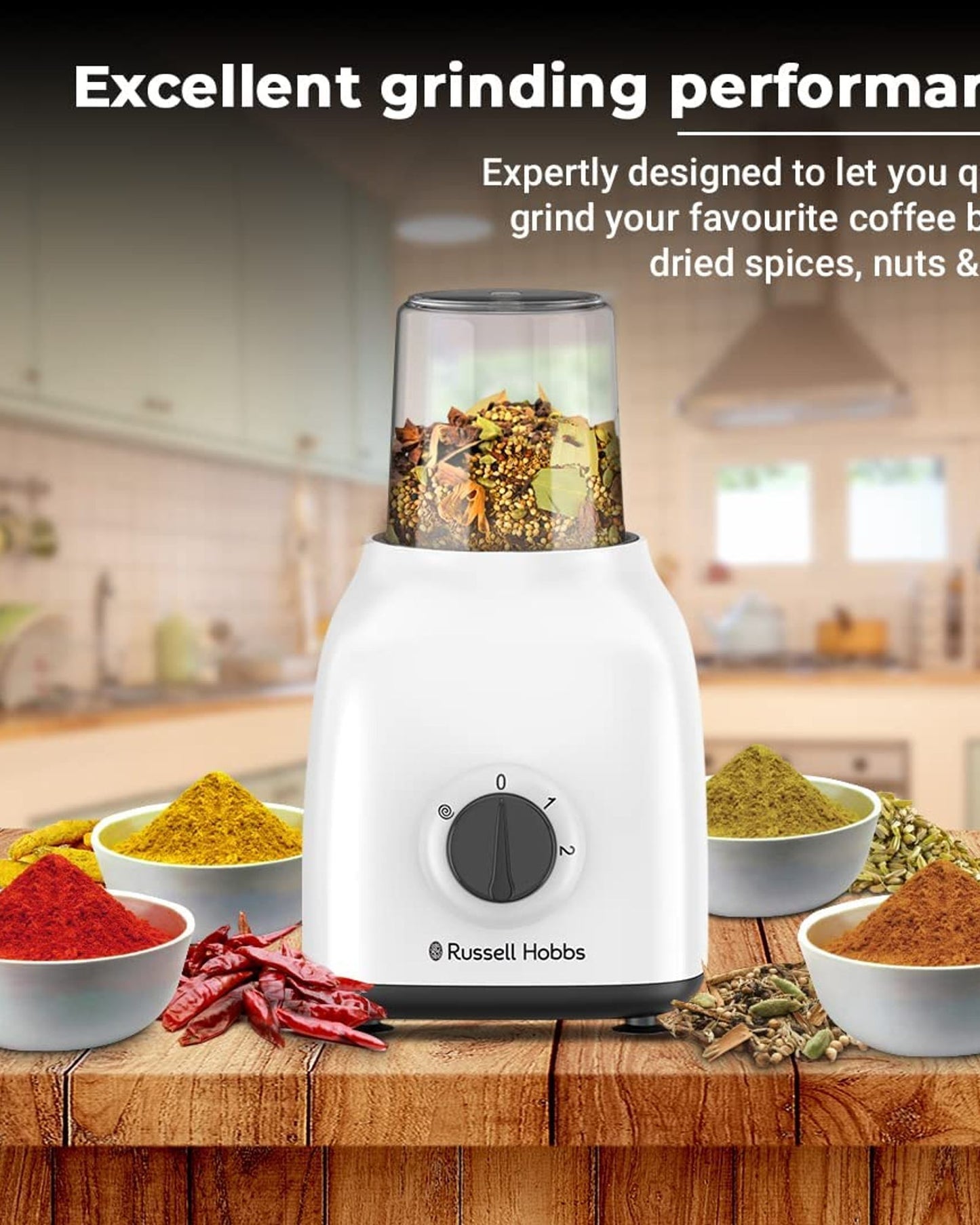 Russell Hobbs Blender with Mill Blender and 2 Mills