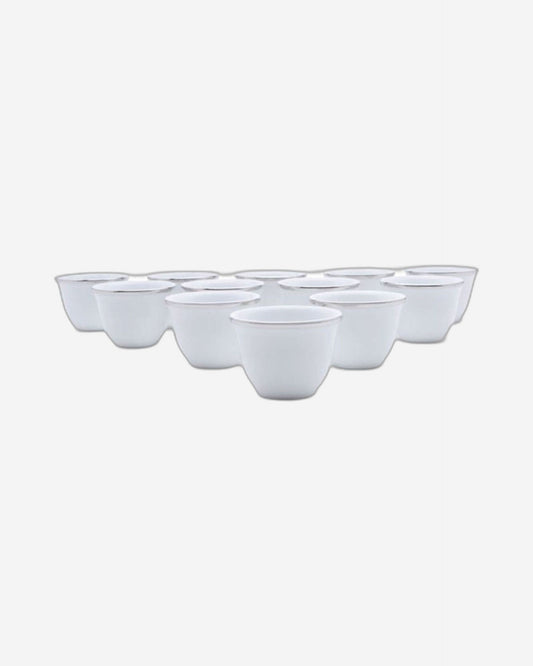 Dankotuwa Cawa Cup Set 12Pc White Silver