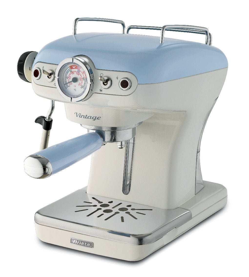 ARIETE VINTAGE ESPRESSO COFFEE MAKER CREAM/BLUE 1389A