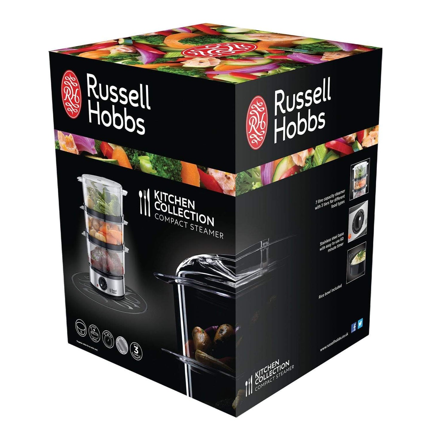 Russell Hobbs Compact 3 Tier Food Steamer - 14453