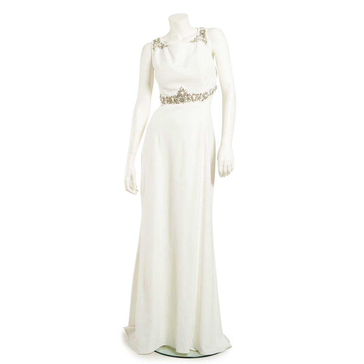 BEADED CREPE DRESS
