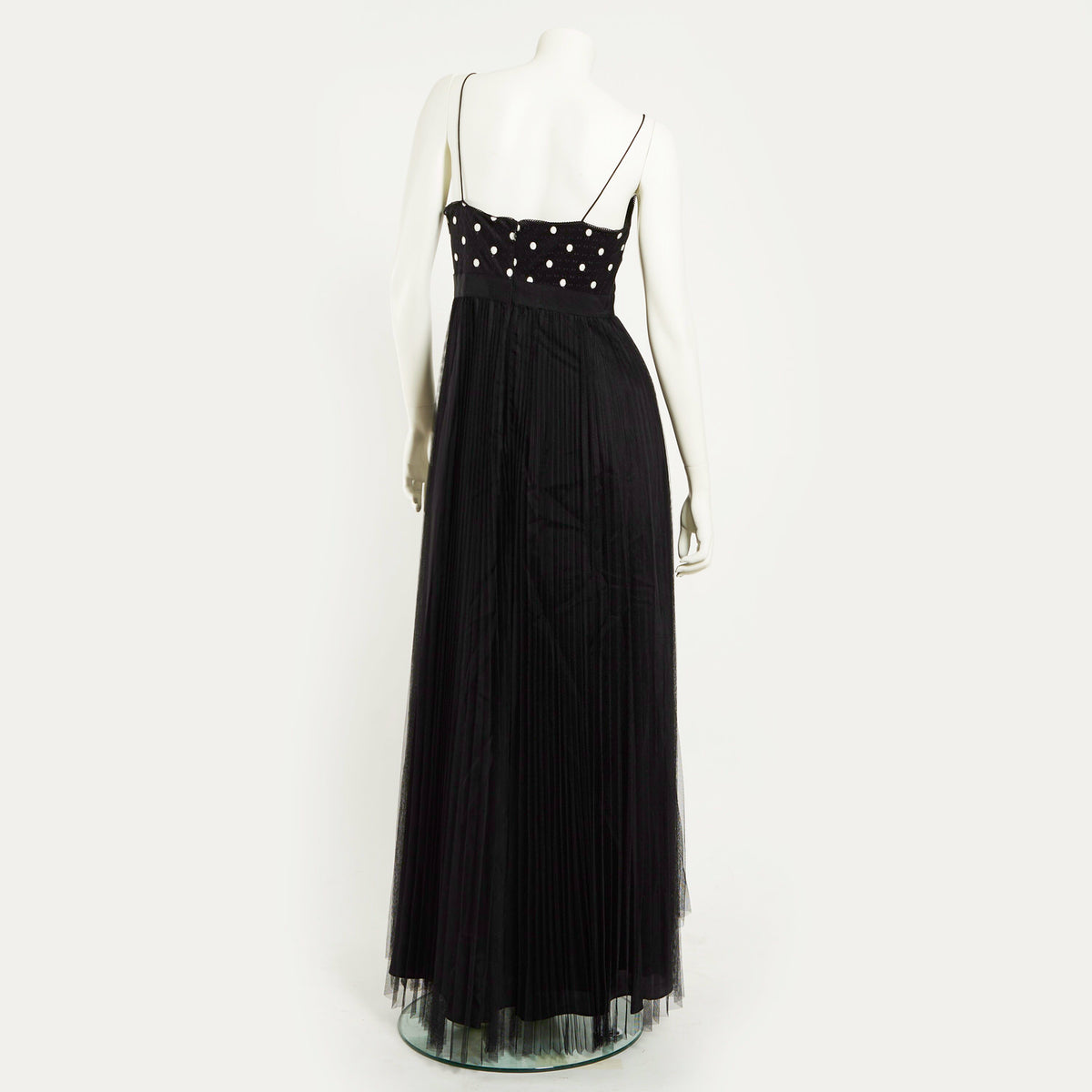 DOT PLEATED TULLE DRESS