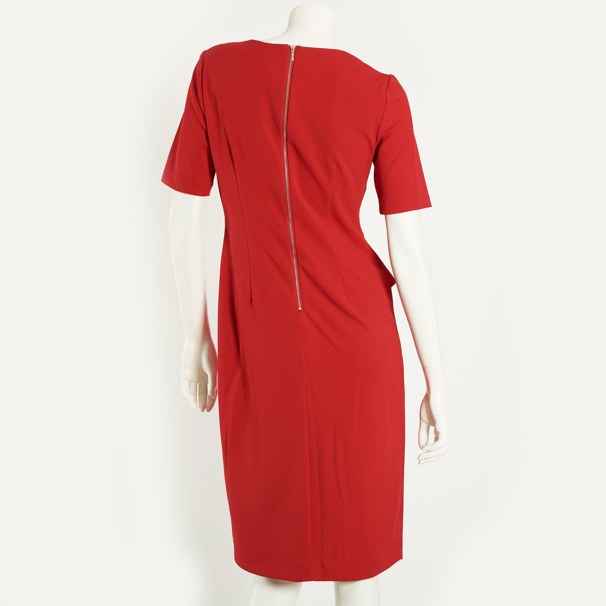 KNIT CREPE DRPD PEPLUM STH