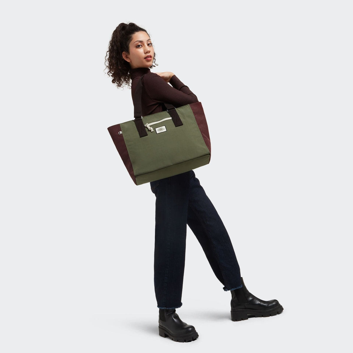 KIPLING-Jodi M-Medium Tote-Valley Moss Bl-I3923-75O