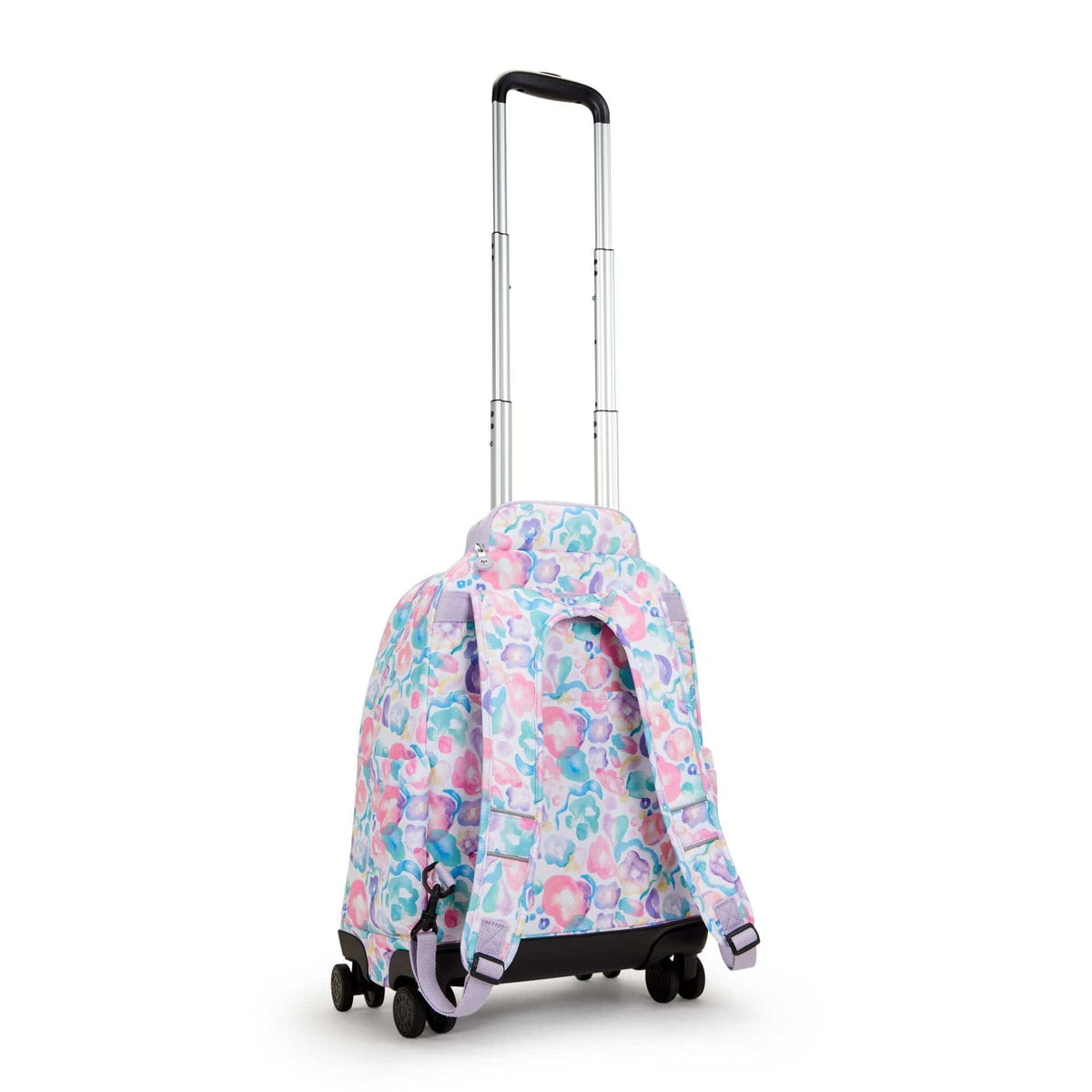 Kipling-New Zea-Large Wheeled Backpack (With Laptop Protection)-Aqua Flowers-I4674-2Fw