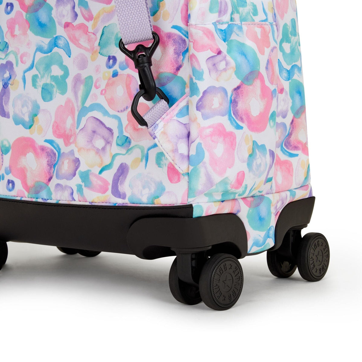 Kipling-New Zea-Large Wheeled Backpack (With Laptop Protection)-Aqua Flowers-I4674-2Fw