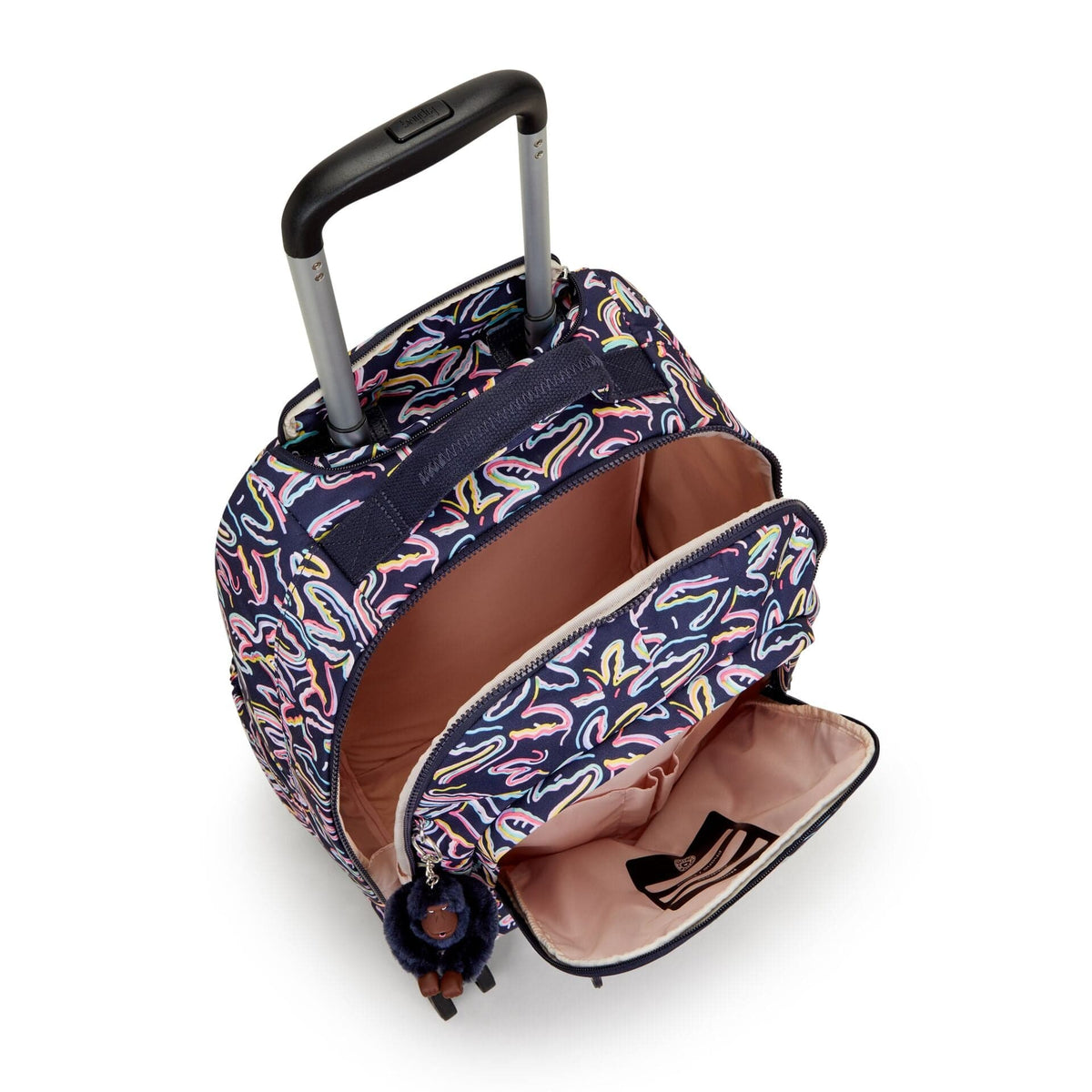 Kipling-New Zea-Large Wheeled Backpack (With Laptop Protection)-Palm Fiesta Print-I4674-3Mc