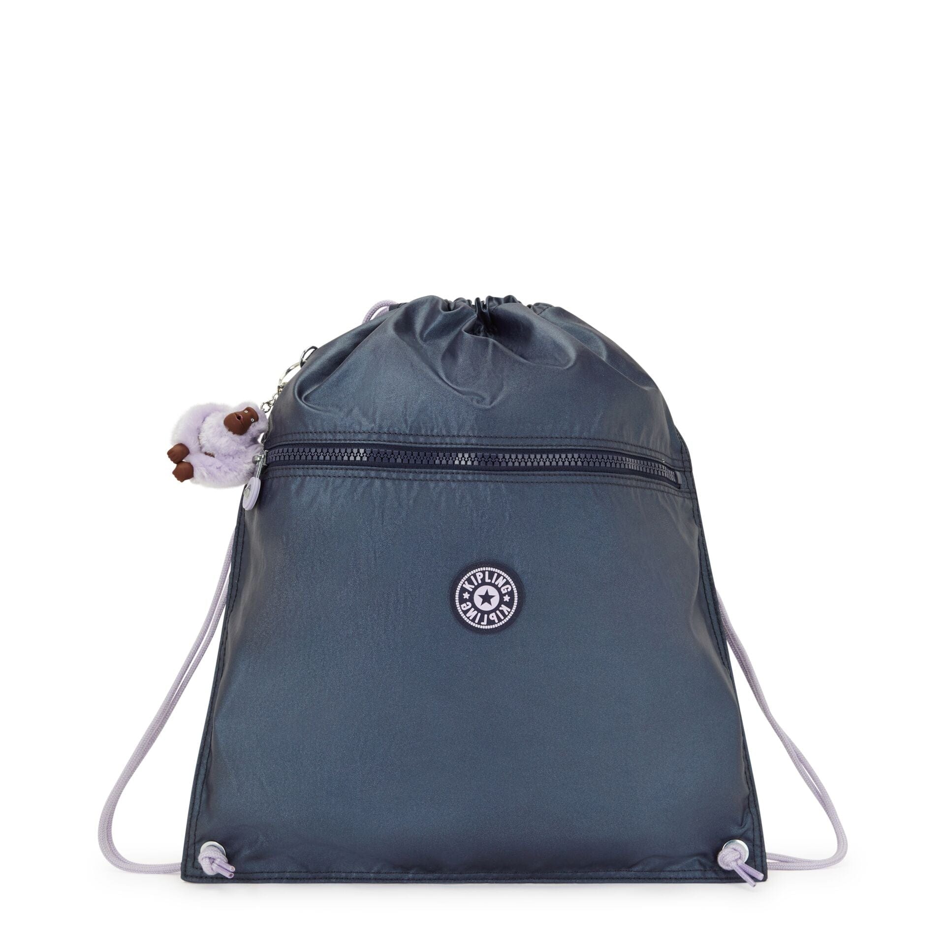 KIPLING-Supertaboo-Medium Drawstring Bag-Admiral Bl Metallic-I4786-7SP