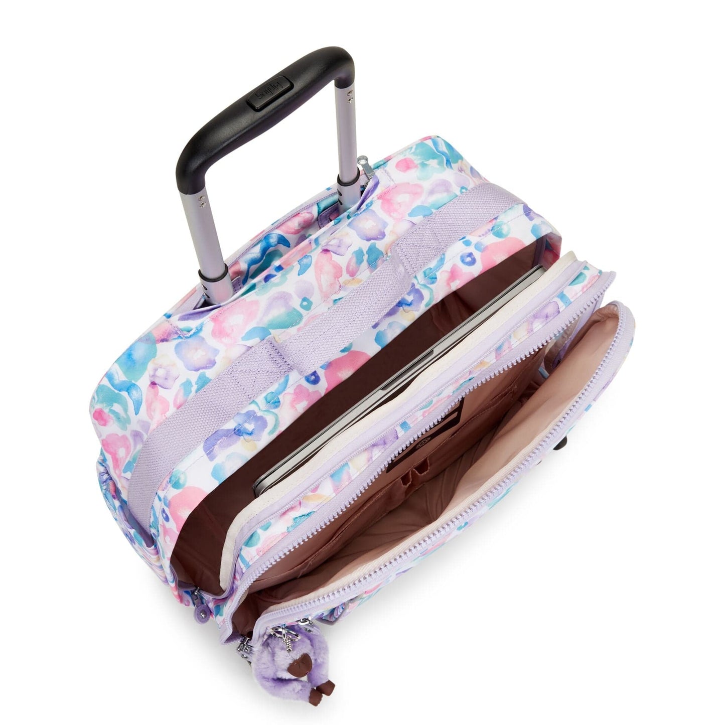 Kipling-New Storia-Large Wheeled Bag-Aqua Flowers-I4847-2Fw