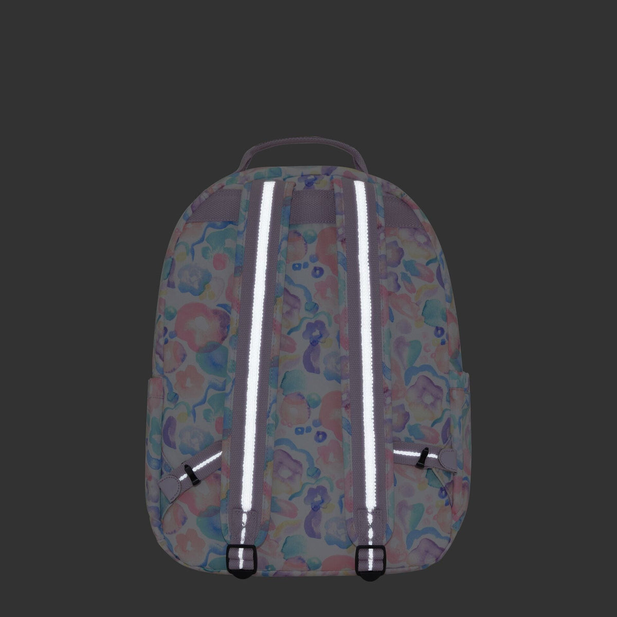 Kipling-Seoul-Large Backpack With Padded Laptop Compartment-Aqua Flowers-I4851-2Fw