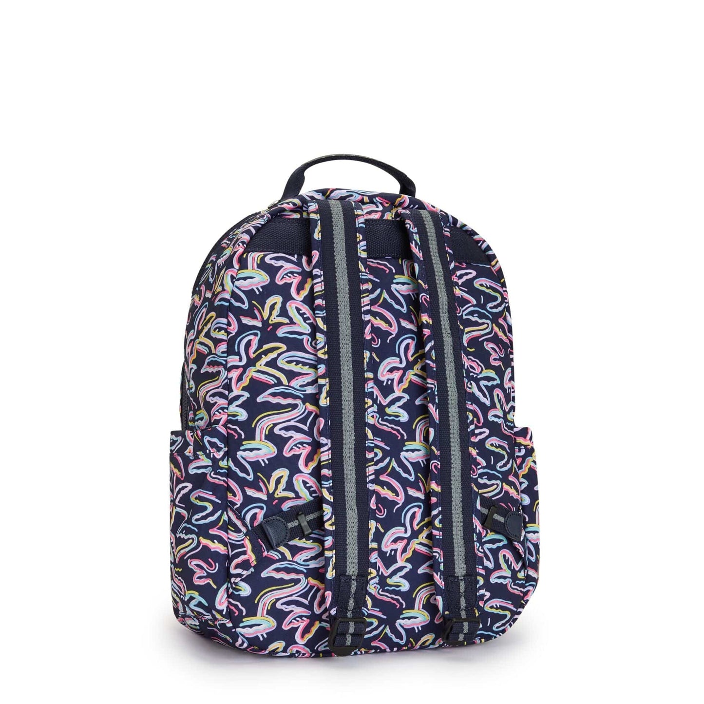 Kipling-Seoul-Large Backpack With Padded Laptop Compartment-Palm Fiesta Print-I4851-3Mc