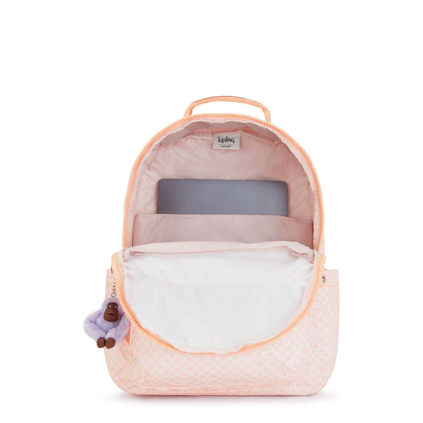 Kipling-Seoul-Large Backpack With Padded Laptop Compartment-Girly Tile Prt-I4851-5Eh