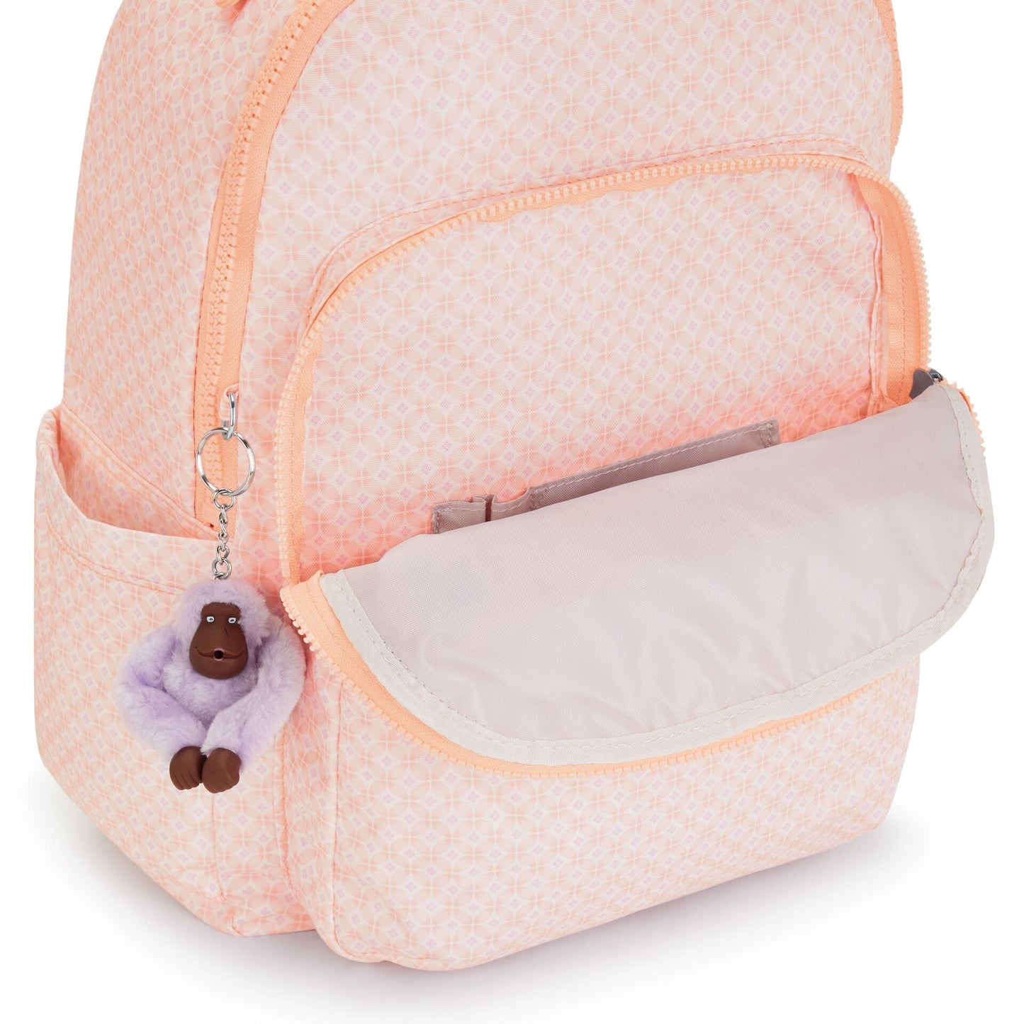 Kipling-Seoul-Large Backpack With Padded Laptop Compartment-Girly Tile Prt-I4851-5Eh