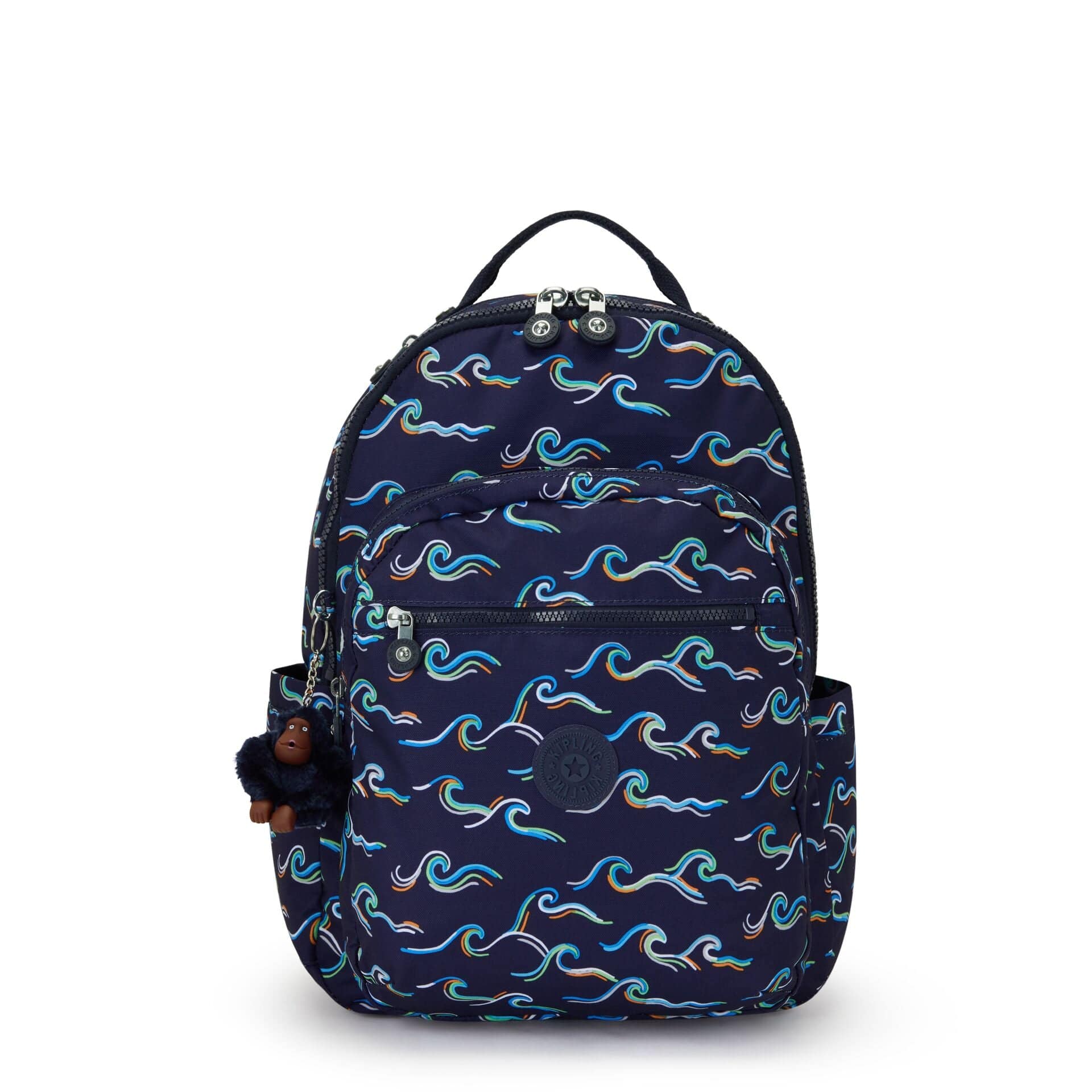 KIPLING-Seoul-Large Backpack with Padded Laptop Compartment-Fun Ocean Print-I4851-W92