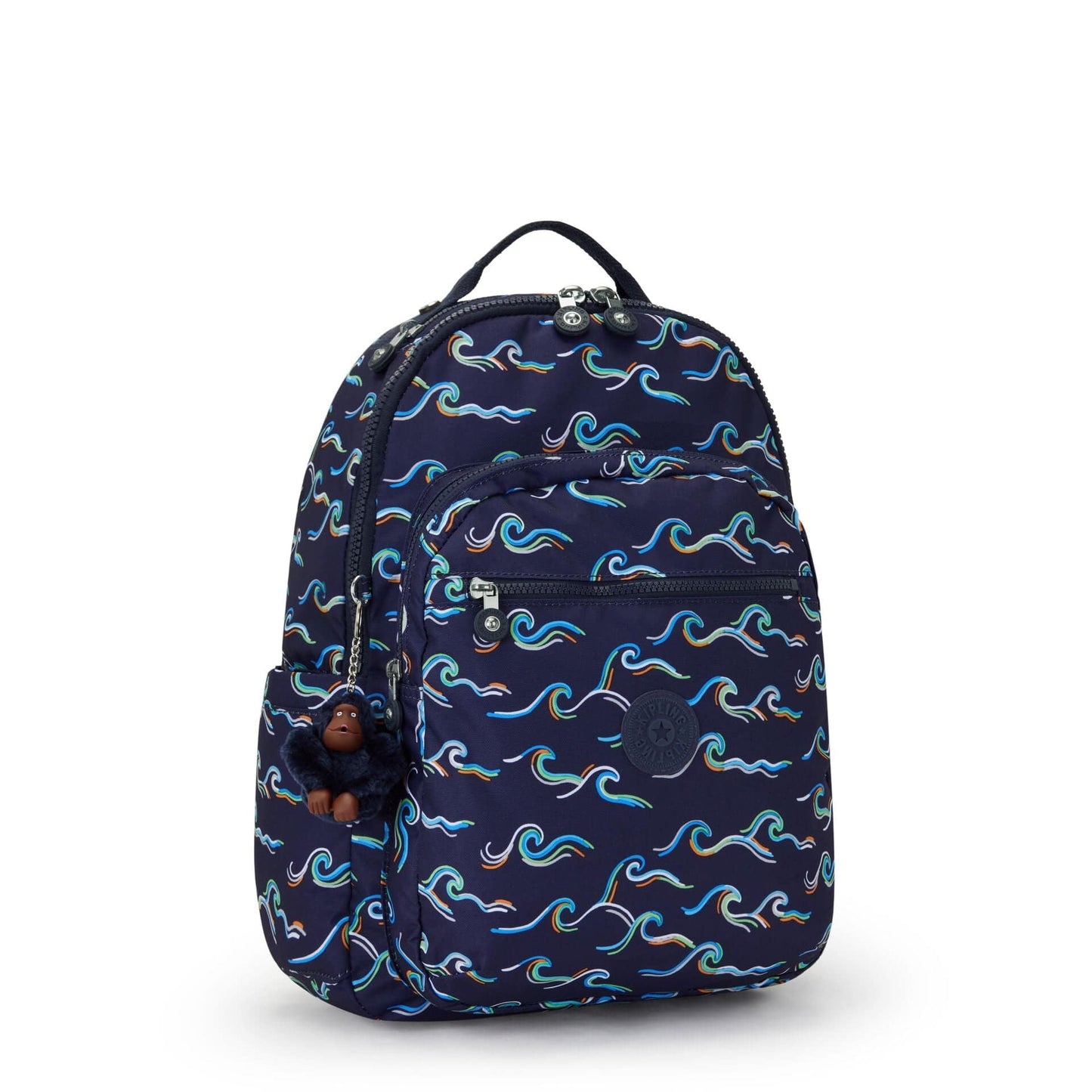 Kipling-Seoul-Large Backpack With Padded Laptop Compartment-Fun Ocean Print-I4851-W92