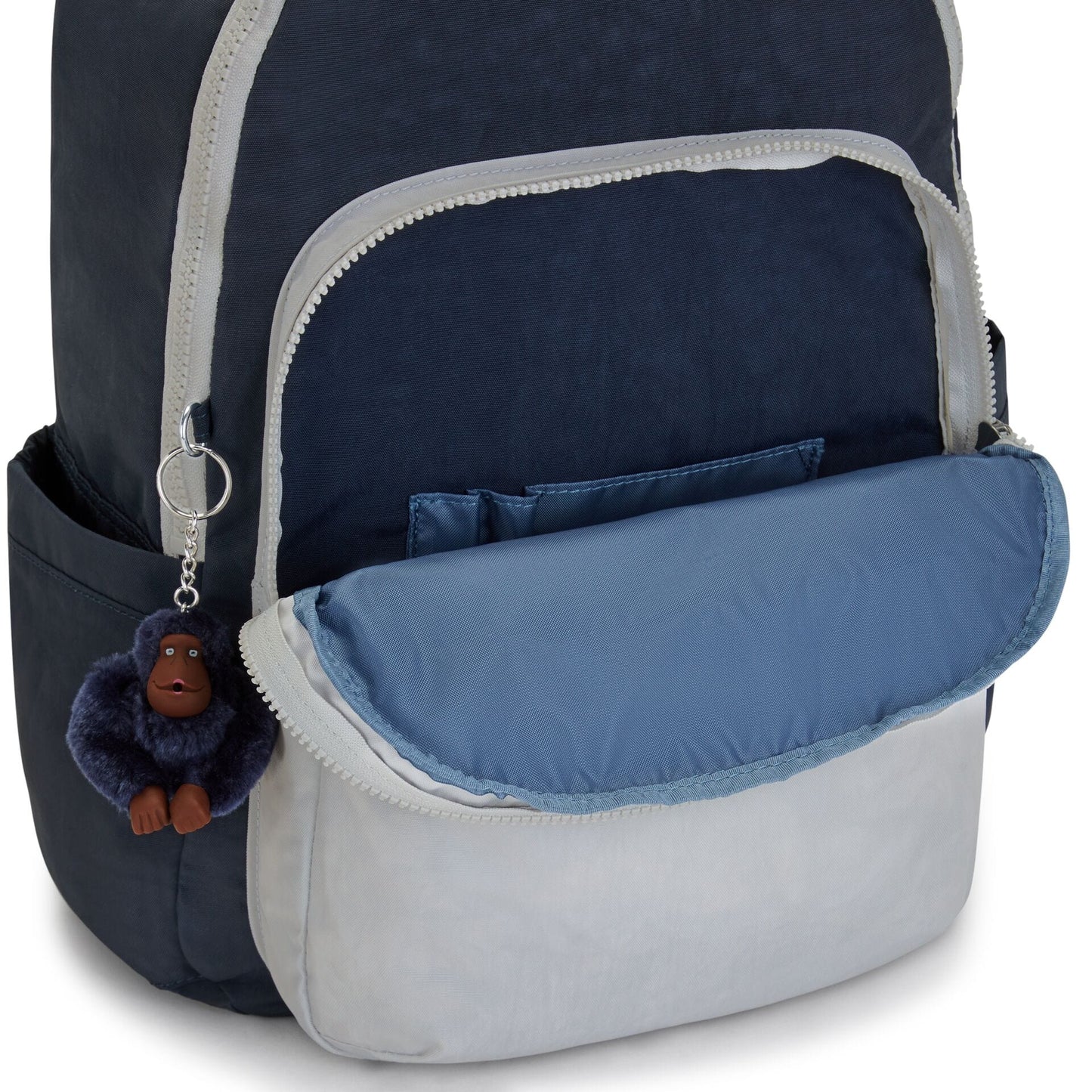 Kipling-Seoul-Large Backpack With Padded Laptop Compartment-True Blue Grey-I5140-U84