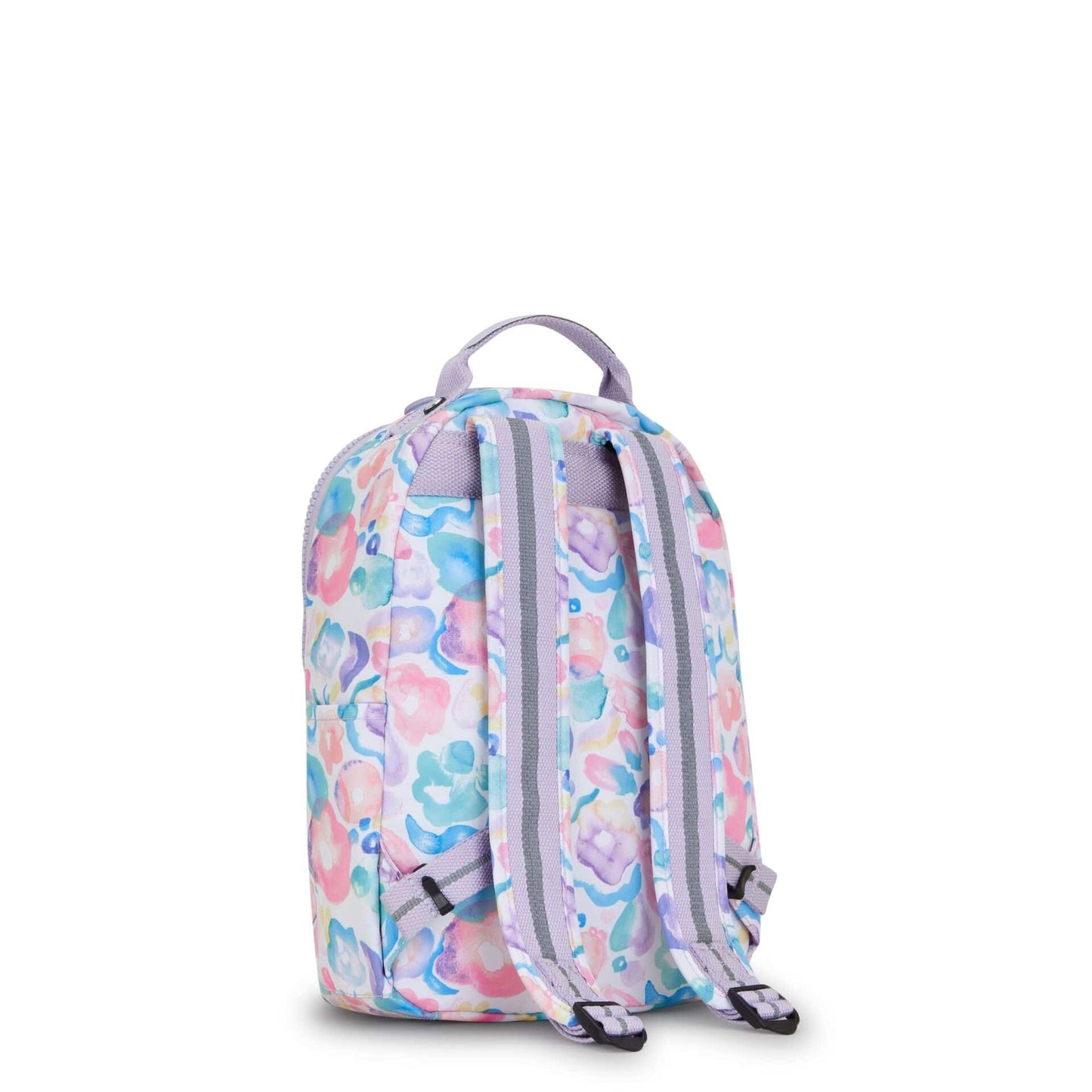 Kipling-Seoul S-Small Backpack With Tablet Compartment-Aqua Flowers-I5357-2Fw