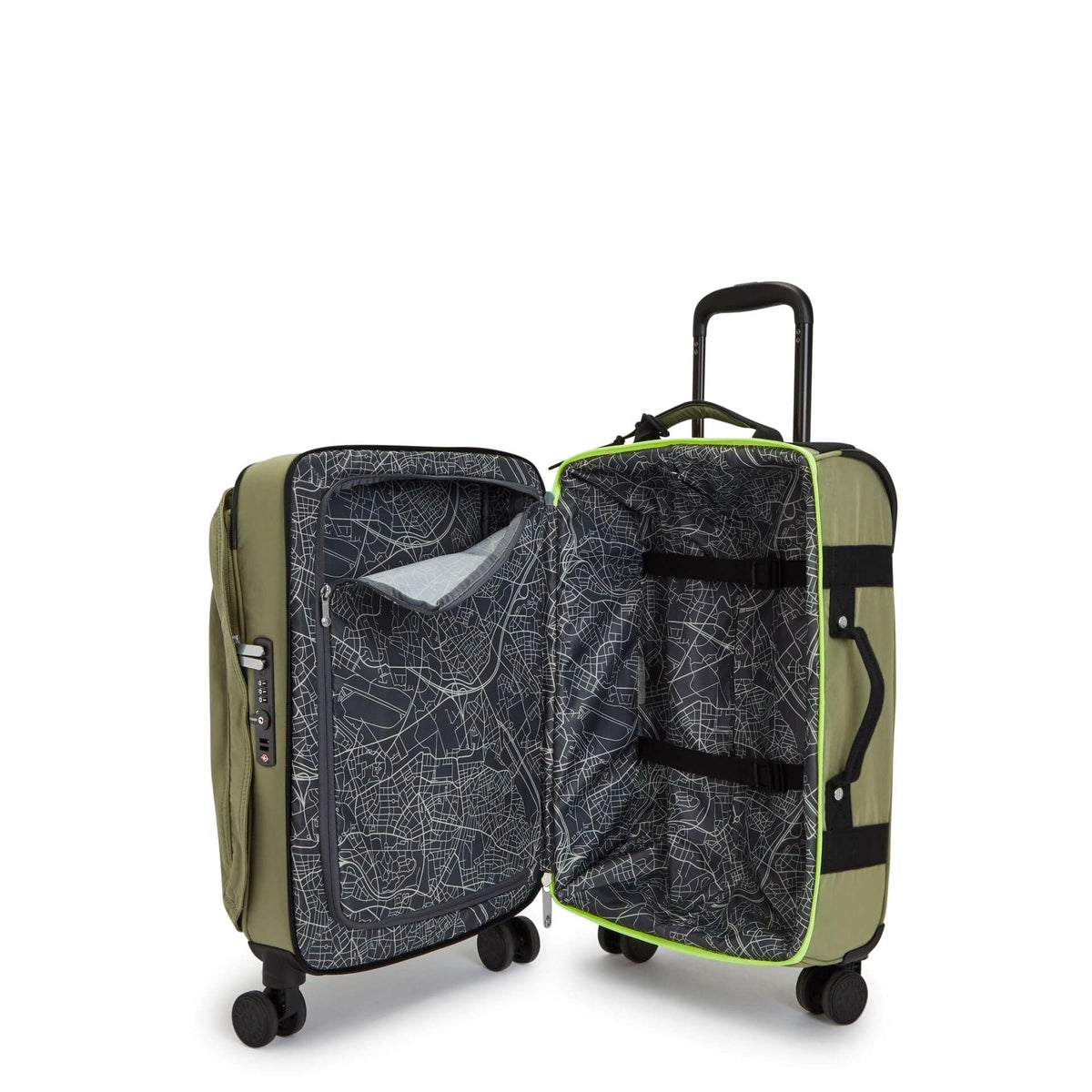 KIPLING-Spontaneous S-Small cabin size wheeled luggage-Strong Moss C-I5508-R75