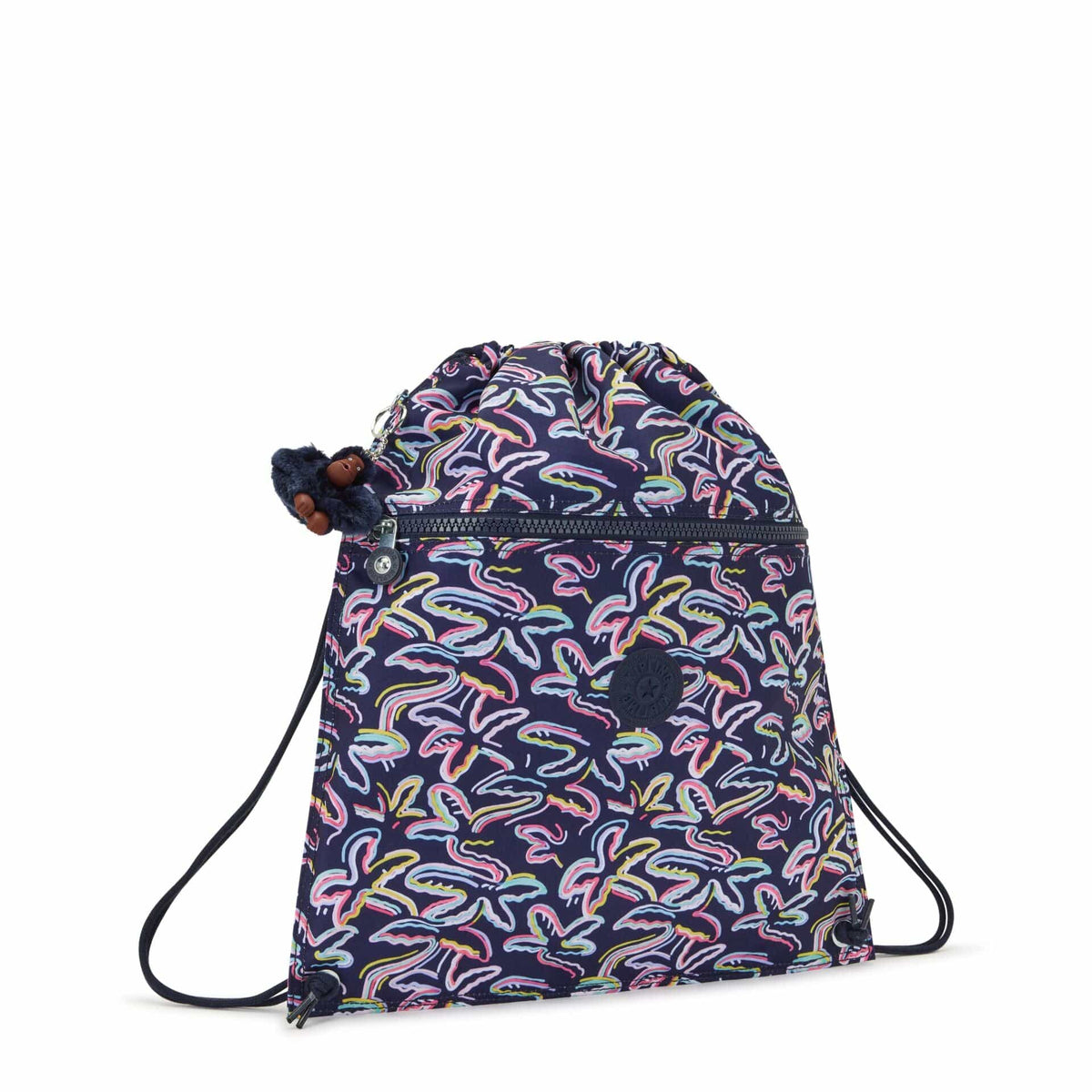 Kipling-Supertaboo-Medium Drawstring Bag-Palm Fiesta Print-I5637-3Mc