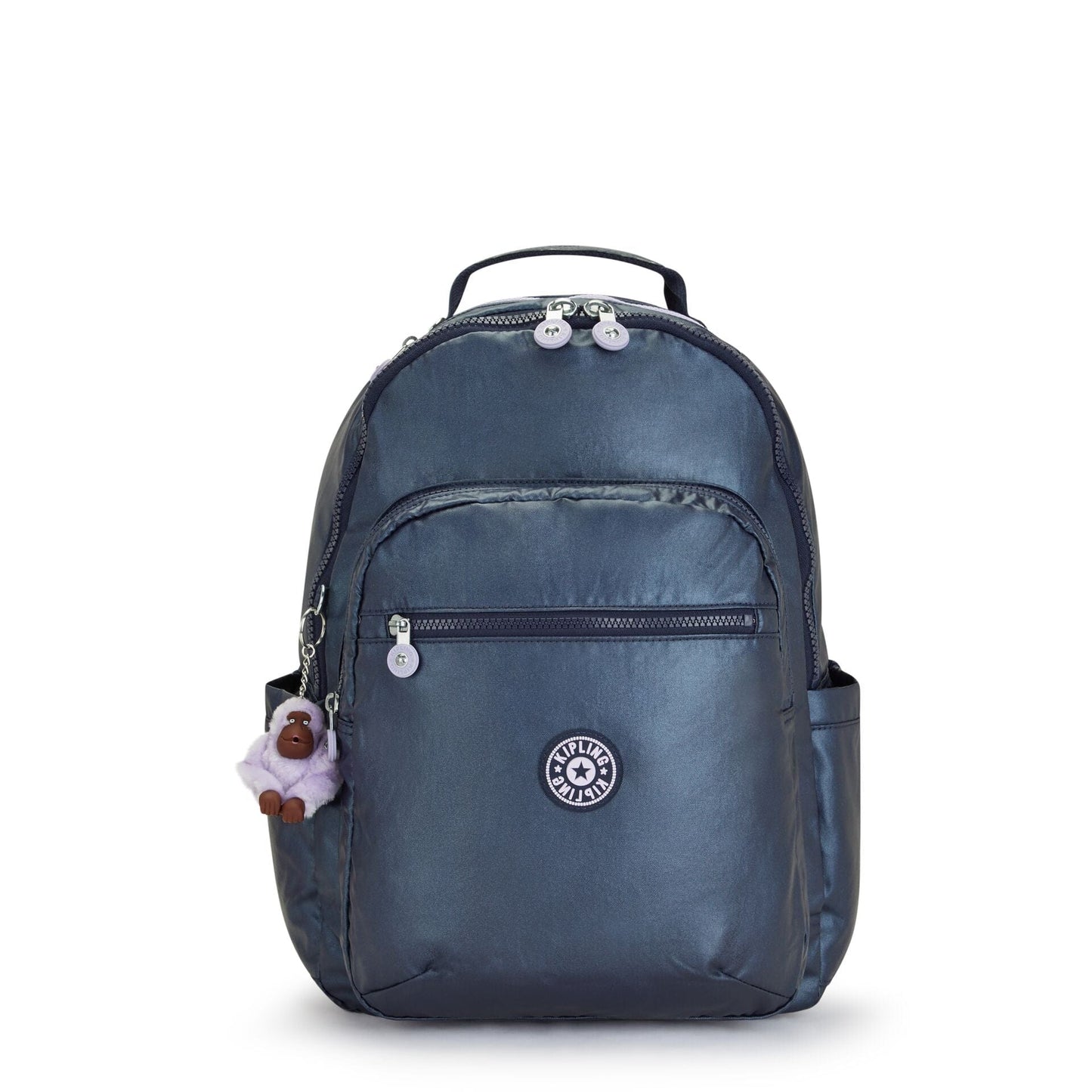 KIPLING-Seoul-Large Backpack with Padded Laptop Compartment-Admiral Bl Metallic-I5764-7SP