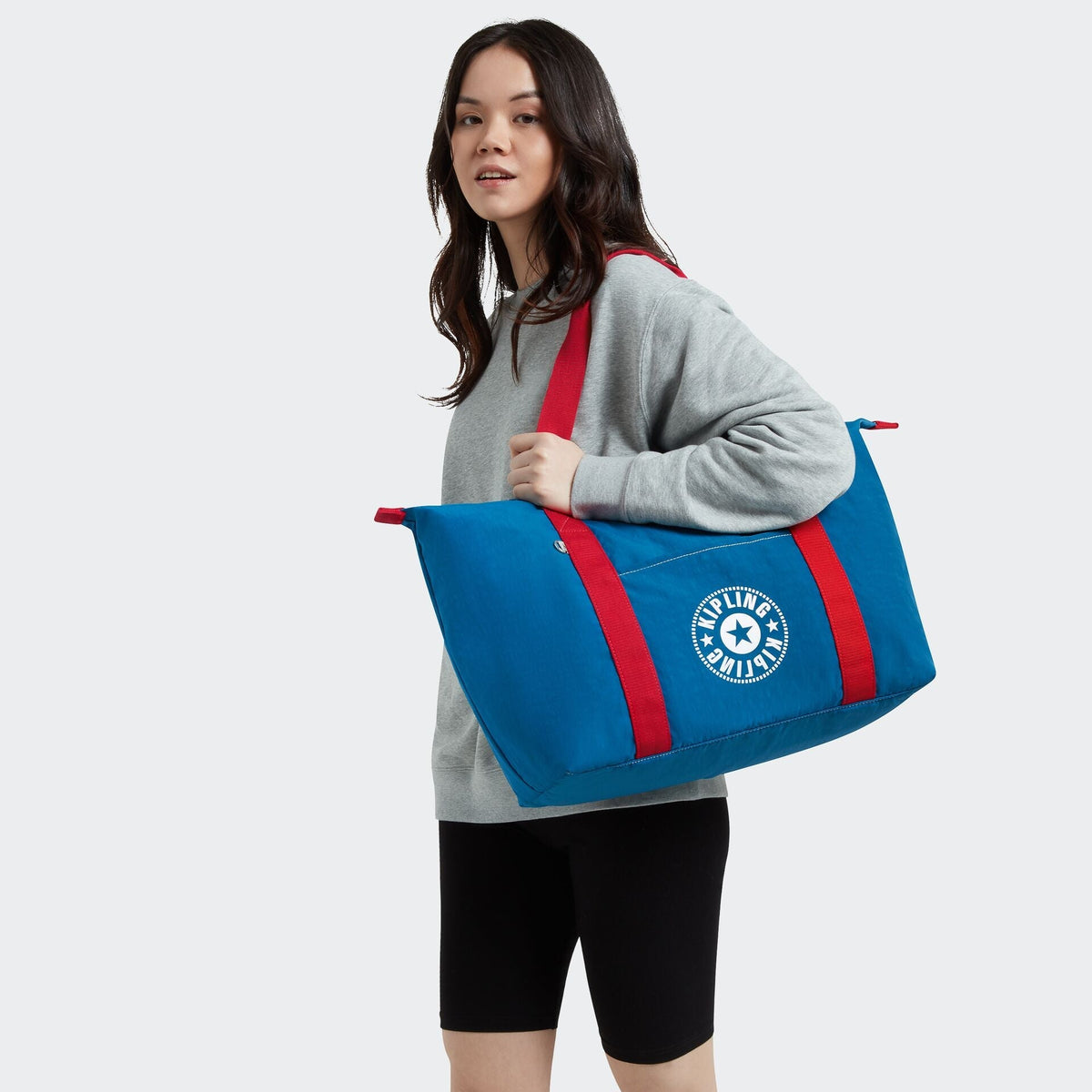 KIPLING Large Tote Unisex Boho Teal C Art M Lite