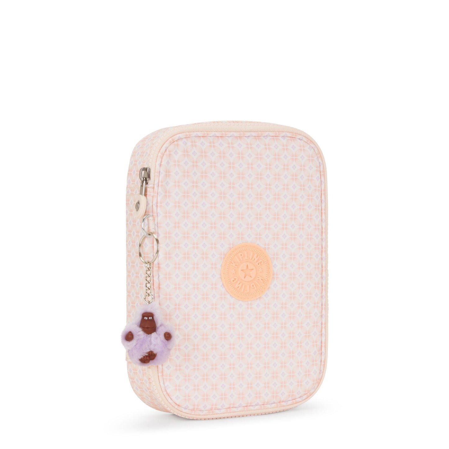 Kipling-100 Pens-Large Pencase Holds Up To 100 Pens-Girly Tile Prt-I6002-5Eh