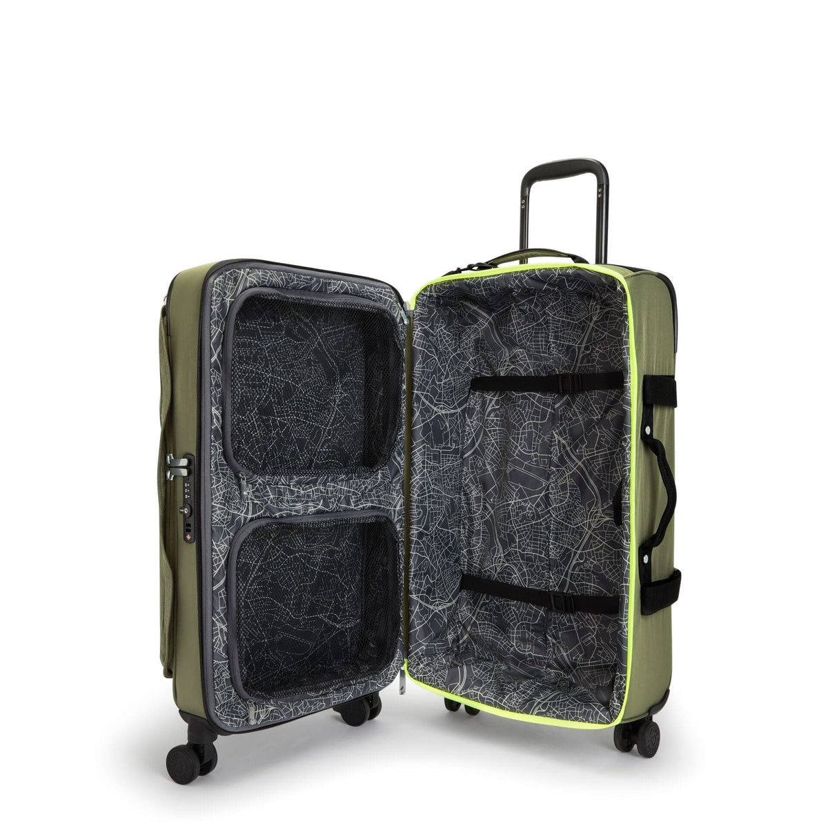 KIPLING-Spontaneous M-Medium wheeled luggage-Strong Moss C-I6918-R75