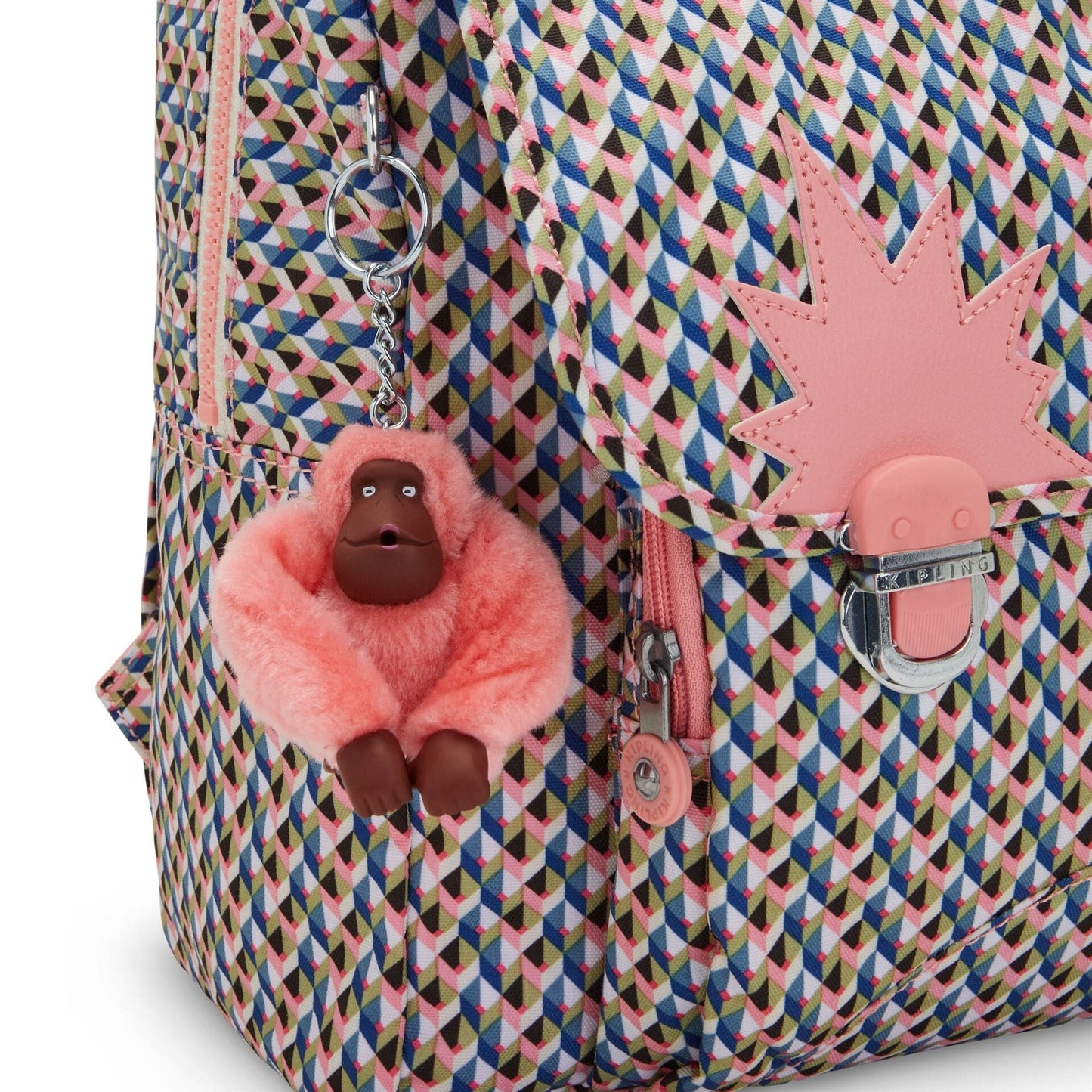 KIPLING-Iniko-Medium backpack (with laptop protection)-Girly Geo-I7055-Z84
