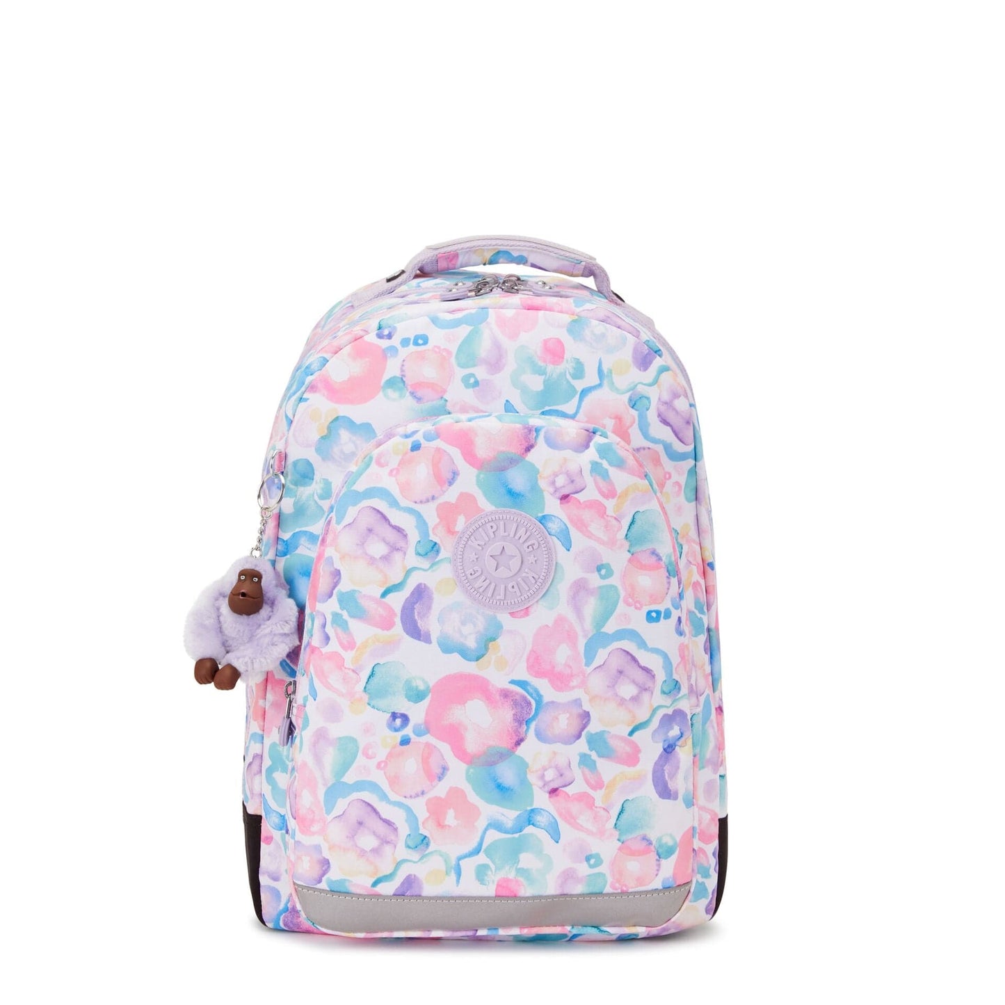 KIPLING-Class Room-Large backpack with laptop protection-Aqua Flowers-I7090-2FW