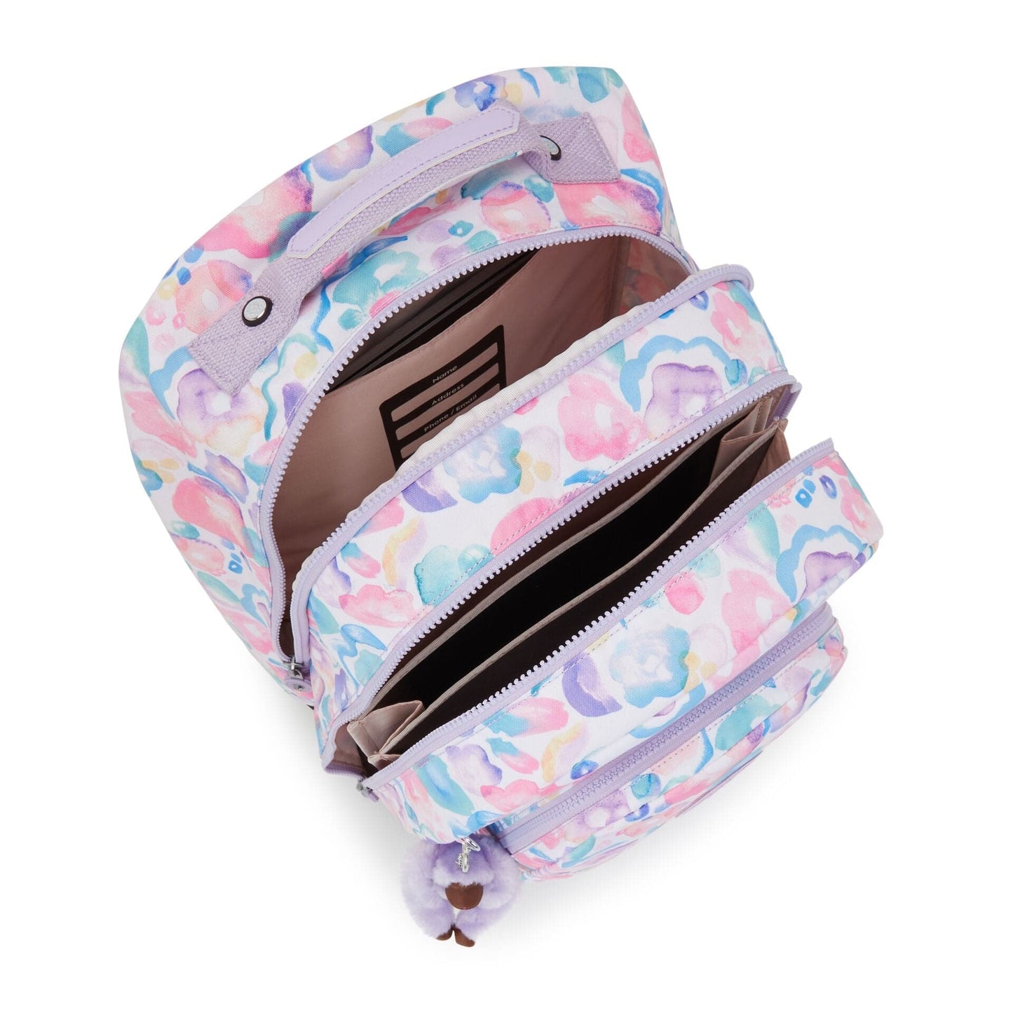 Kipling-Class Room-Large Backpack With Laptop Protection-Aqua Flowers-I7090-2Fw