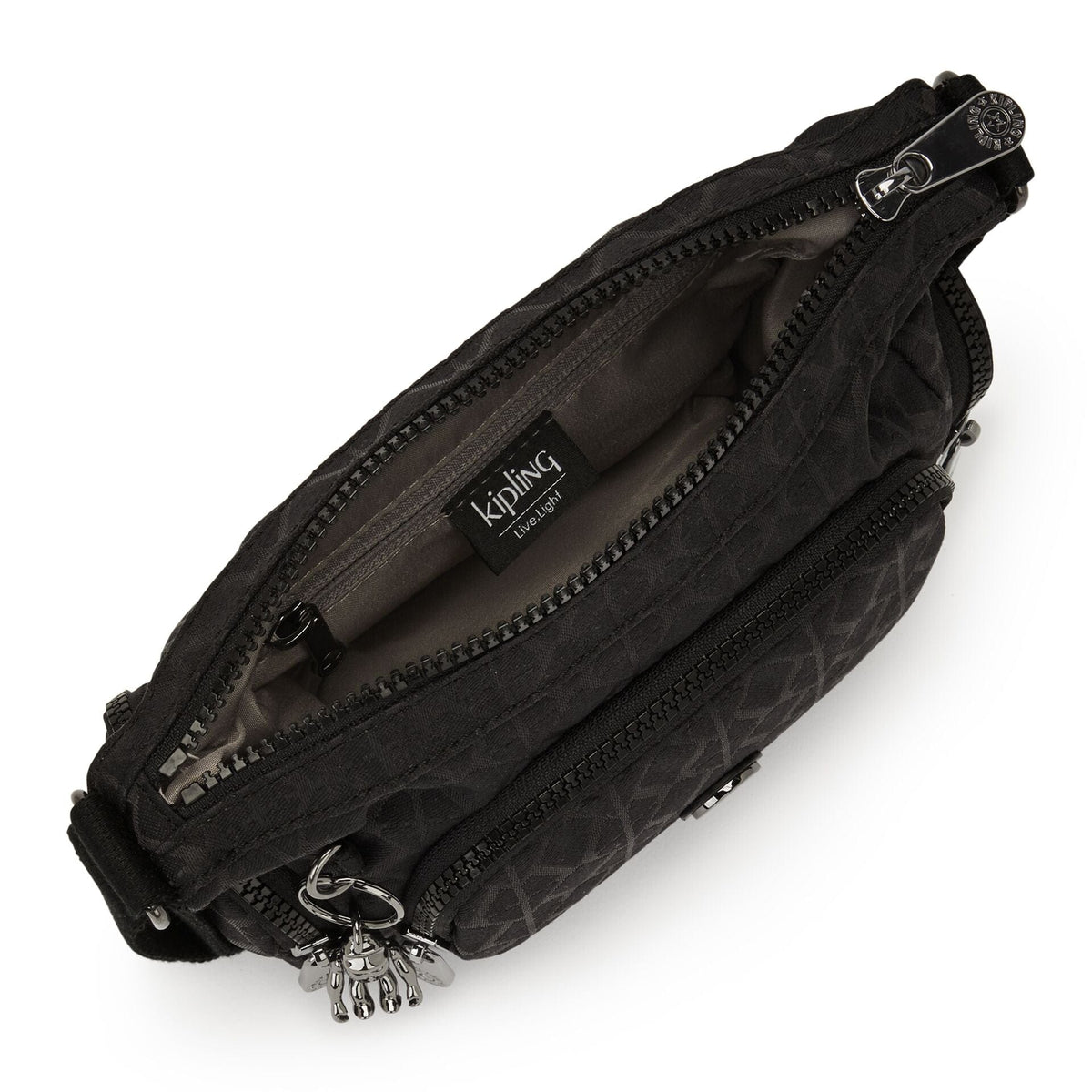 KIPLING-Gabbie Mini-Small crossbody-Signature Blk Q-I7282-M34