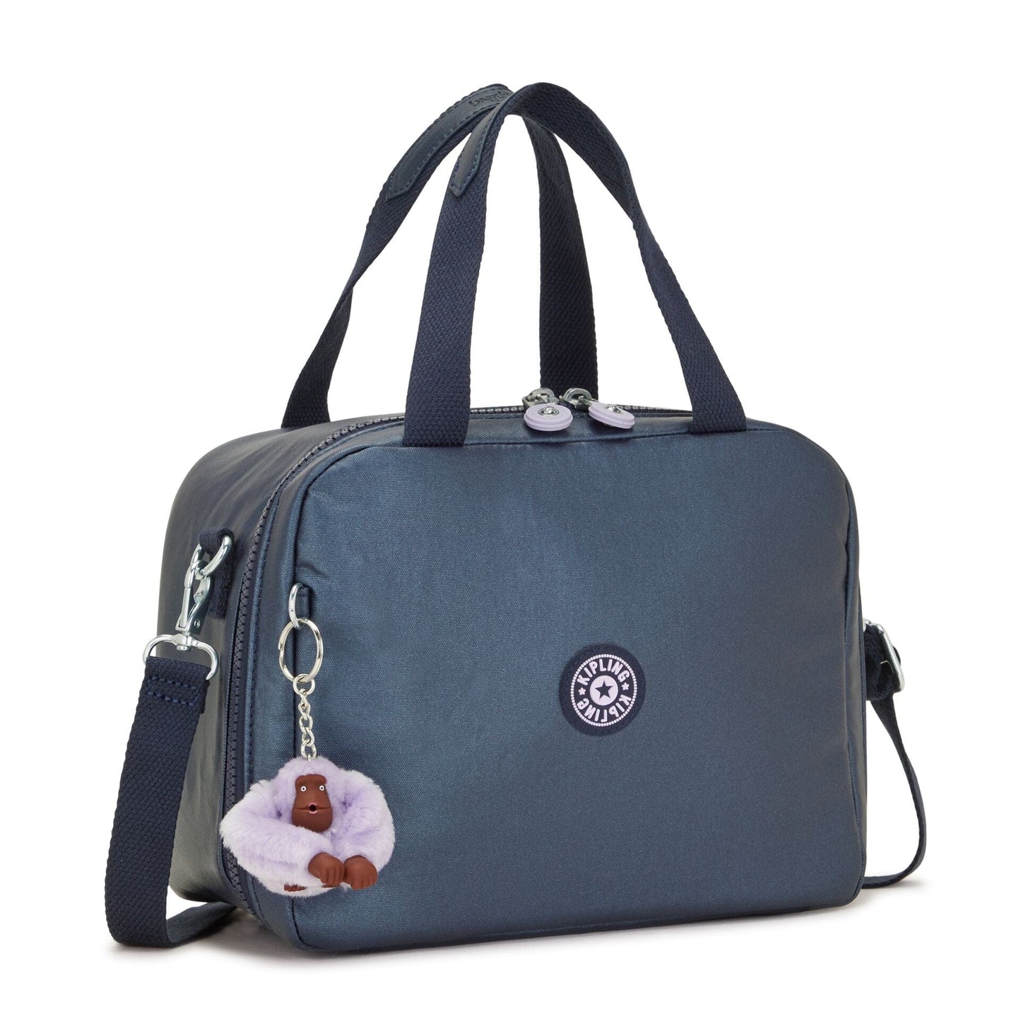 Kipling-Miyo-Insulated Medium Lunch Bag With Trolley Sleeve-Admiral Bl Metallic-I7363-7Sp