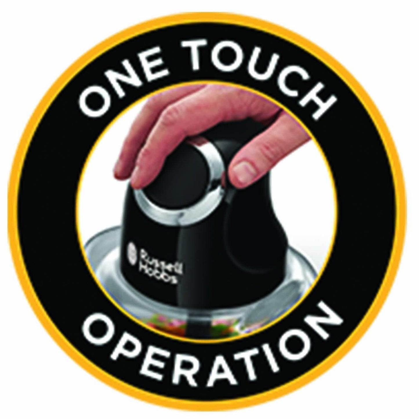 RUSSELL HOBBS DESIRE MATTE BLACK ELECTRIC MINI CHOPPER WITH 500ML CAPACITY GLASS BOWL & STAINLESS STEEL BLADE, 200W  - 24662