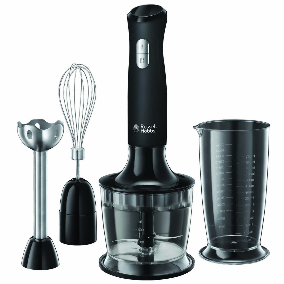 Russell Hobbs Desire Matte Black 2 Speed 3 In 1 Hand Blender, 500W- 24702