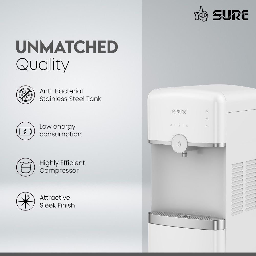 Sure Bottom Loading  Touch Control Water Dispenser, White - SBL70W
