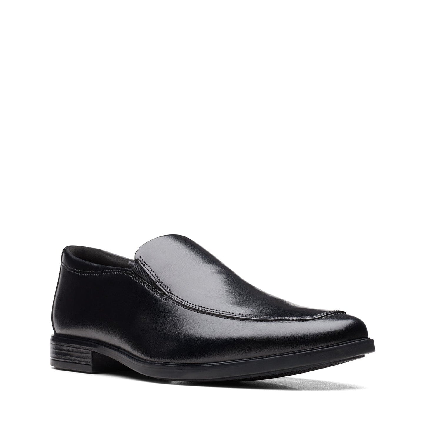 Clarks Howard Edge Shoes - Black Leather - 261622468 - H Width (Wide Fit)
